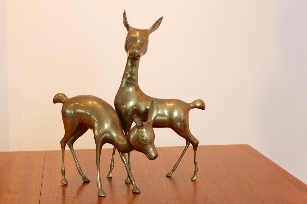 brass deer set