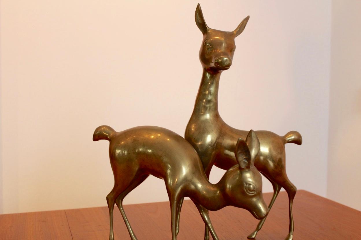 brass deer statue