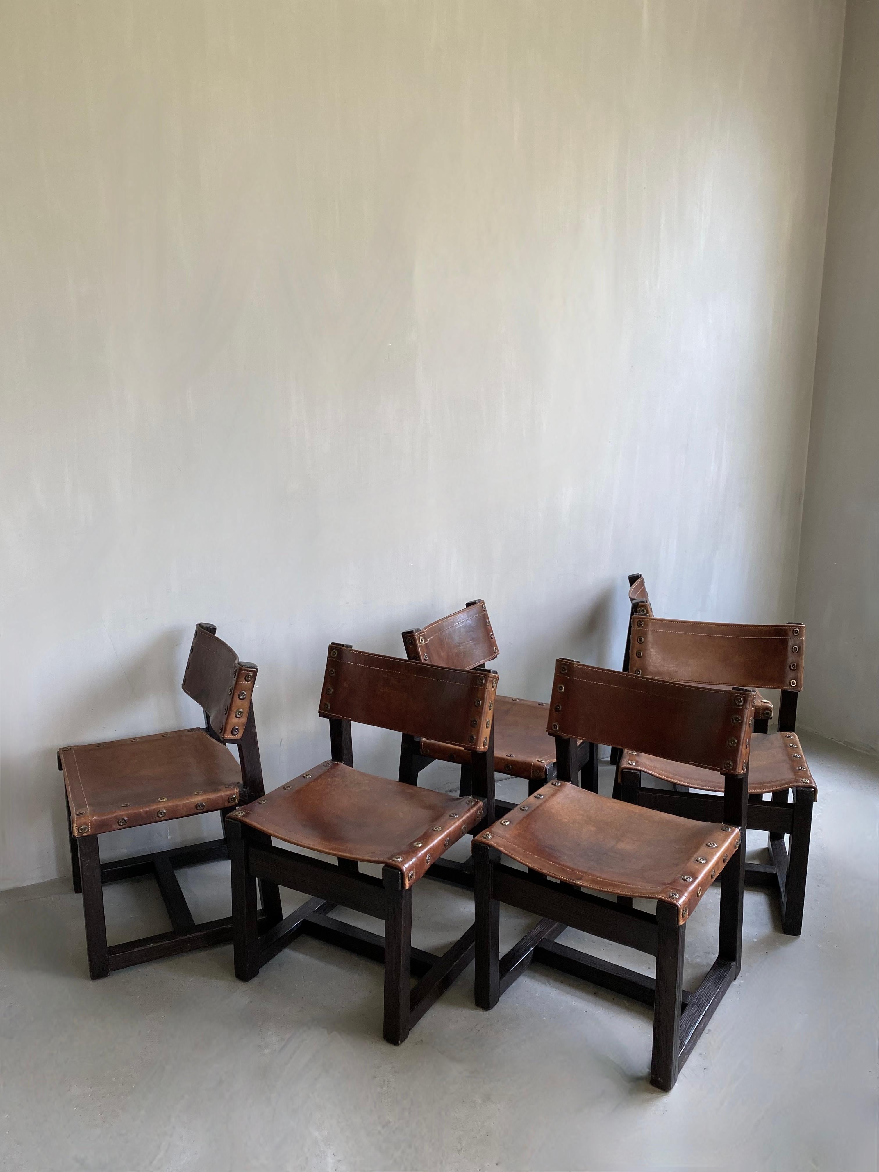 Minimaliste Ensemble exclusif de 6 chaises vintage Biosca en vente