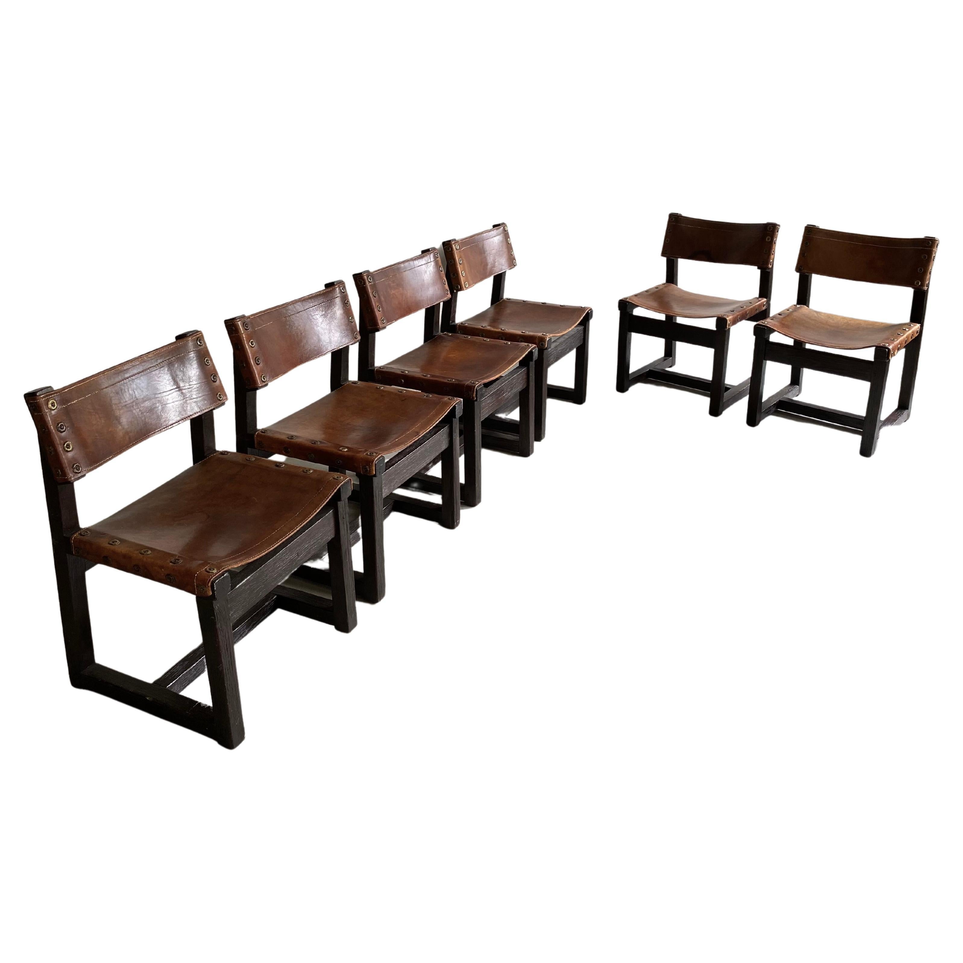 Ensemble exclusif de 6 chaises vintage Biosca en vente