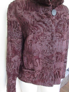 Exclusive Swakara Lamb Fur Jacket Bordeaux