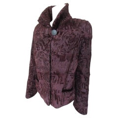 Exclusive Swakara Lamb Fur Jacket Bordeaux