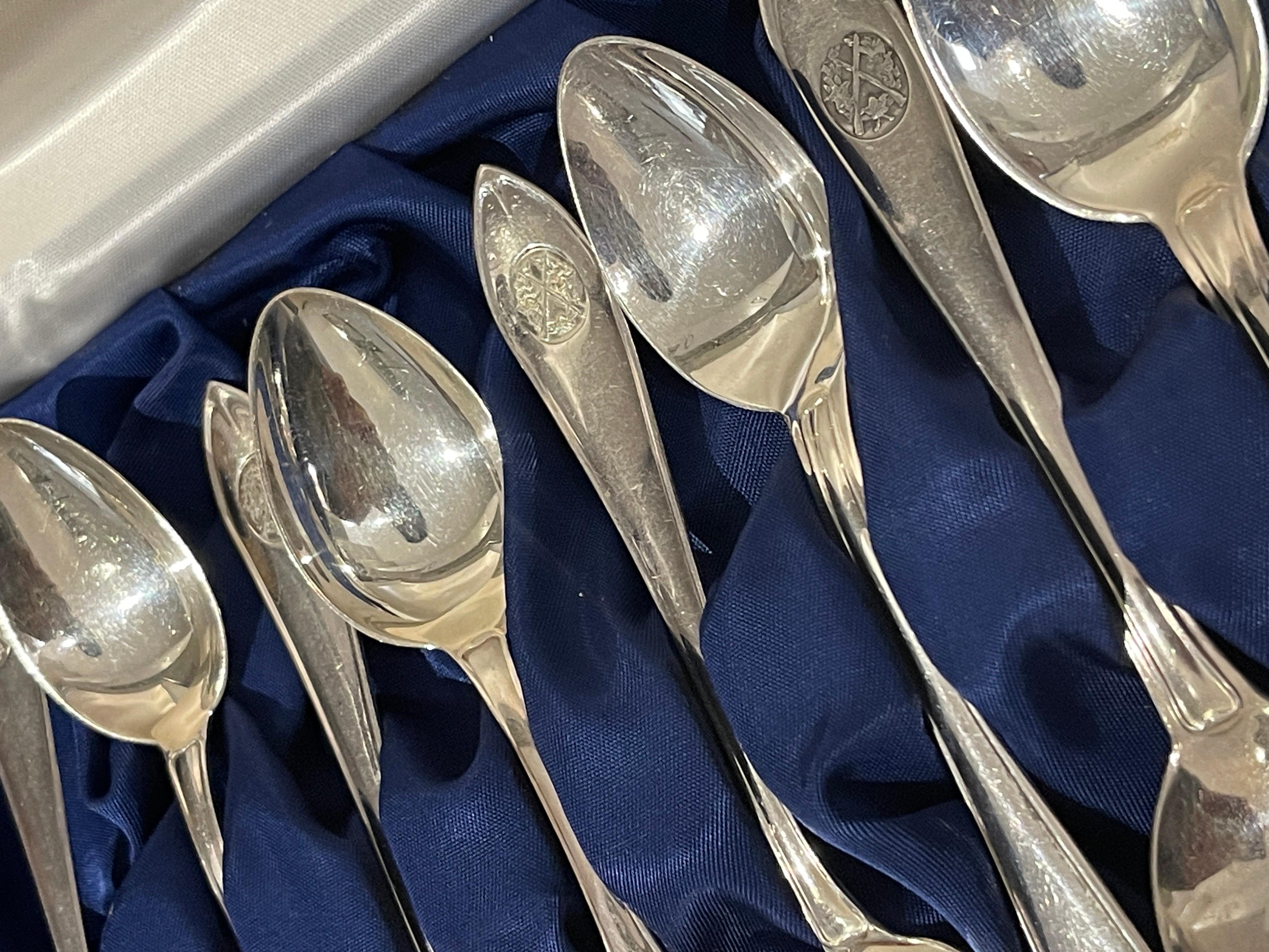 Exclusive Tea COFFEE SPOONS, 12 pcs. Sterling Silver & Box, Markströms Guldsmed 5