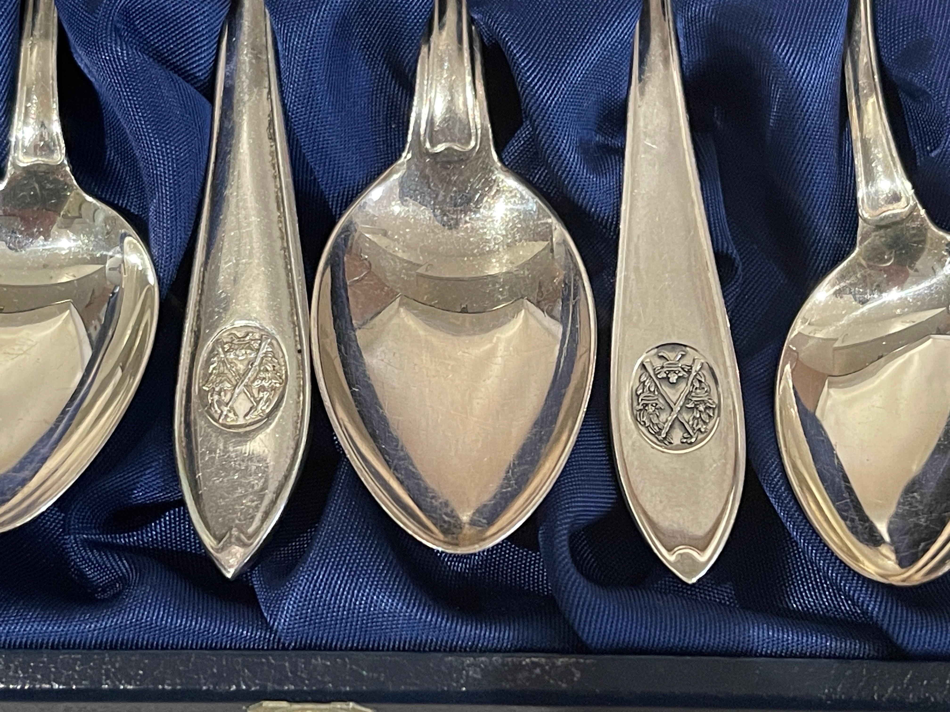 Exclusive Tea COFFEE SPOONS, 12 pcs. Sterling Silver & Box, Markströms Guldsmed 7