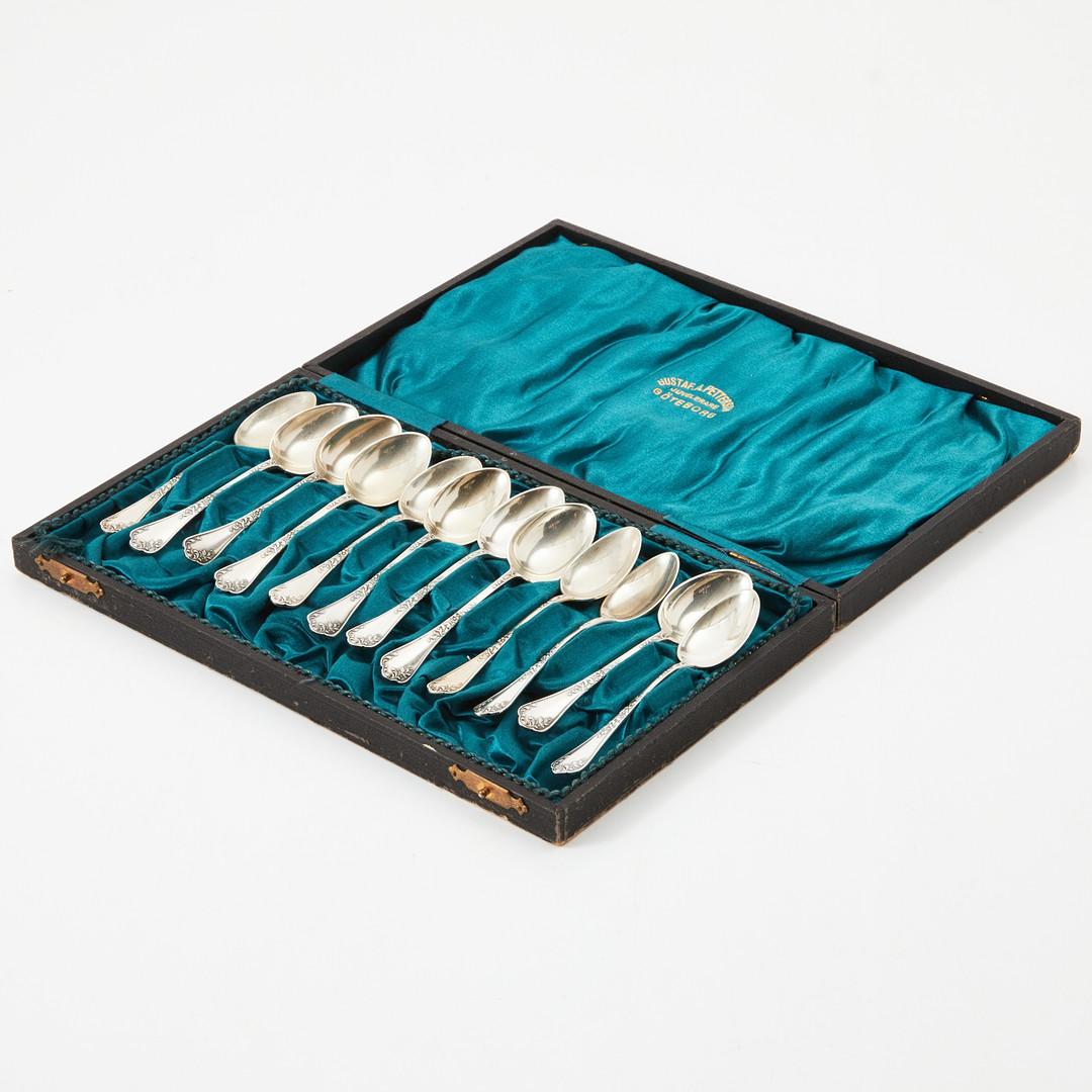 Cucharillas de café exclusivas para té, 12 uds. Plata de ley y caja, Model Olga en venta 9