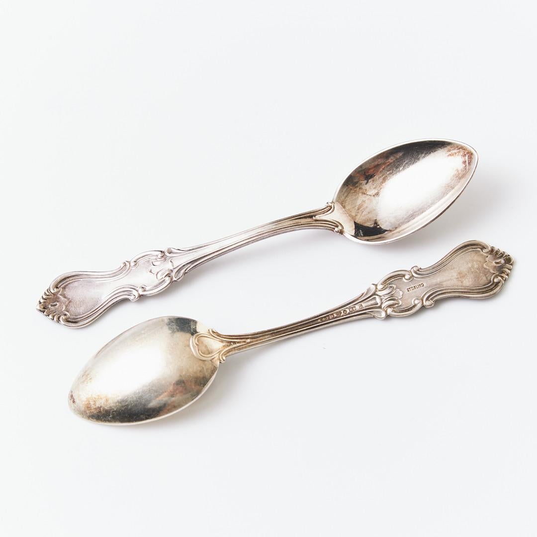 Swedish Exclusive Tea COFFEE SPOONS, 12 pcs. Sterling Silver & Box, Model Olga For Sale