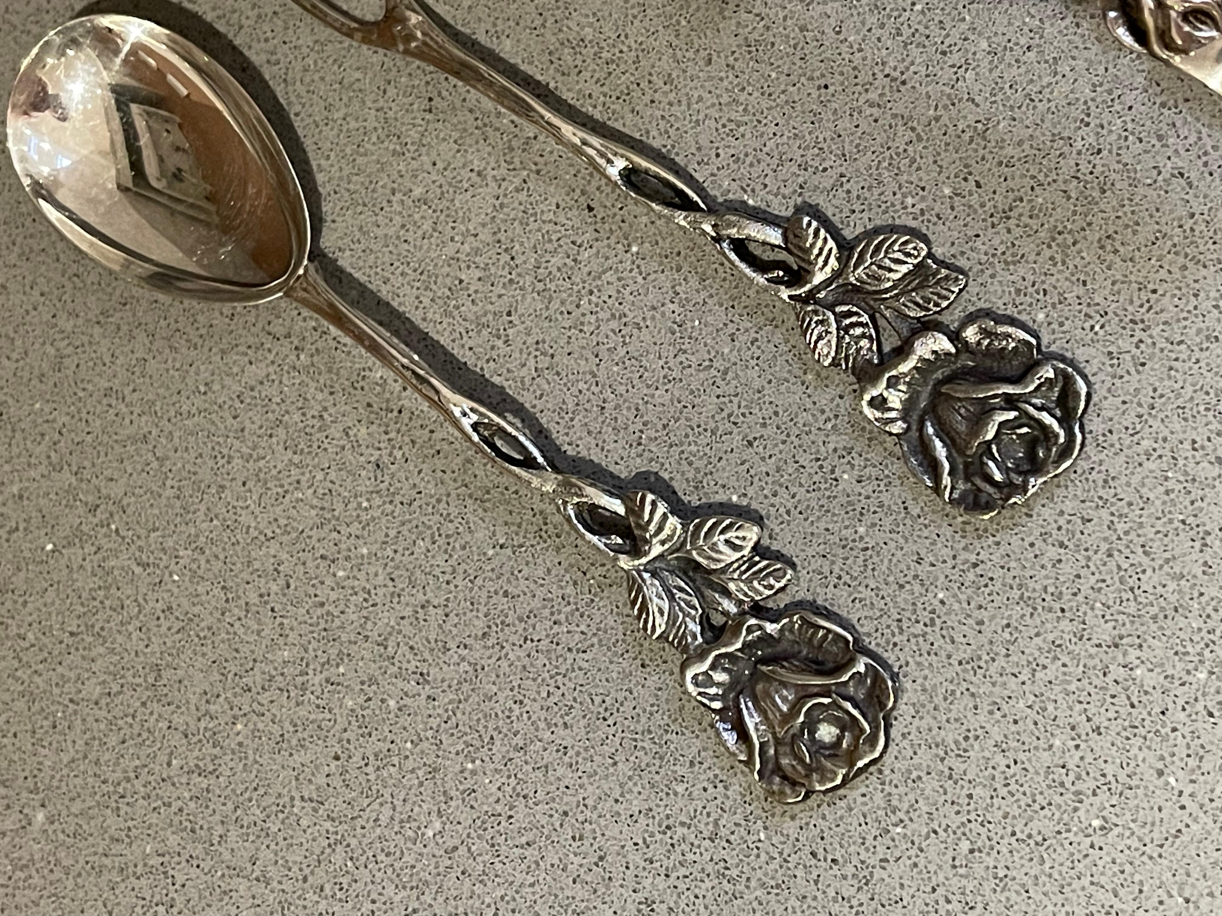Cucharillas de café exclusivas para té, 12 uds. Espátula y TONOS para Tartas de Plata de Ley y Caja. en venta 9