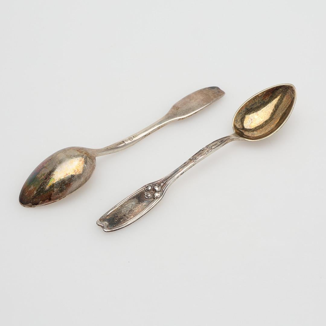 Cucharillas de café exclusivas para té, 47 uds. Caja de 4 juegos de plata de ley y colección de rarezas Sueco en venta