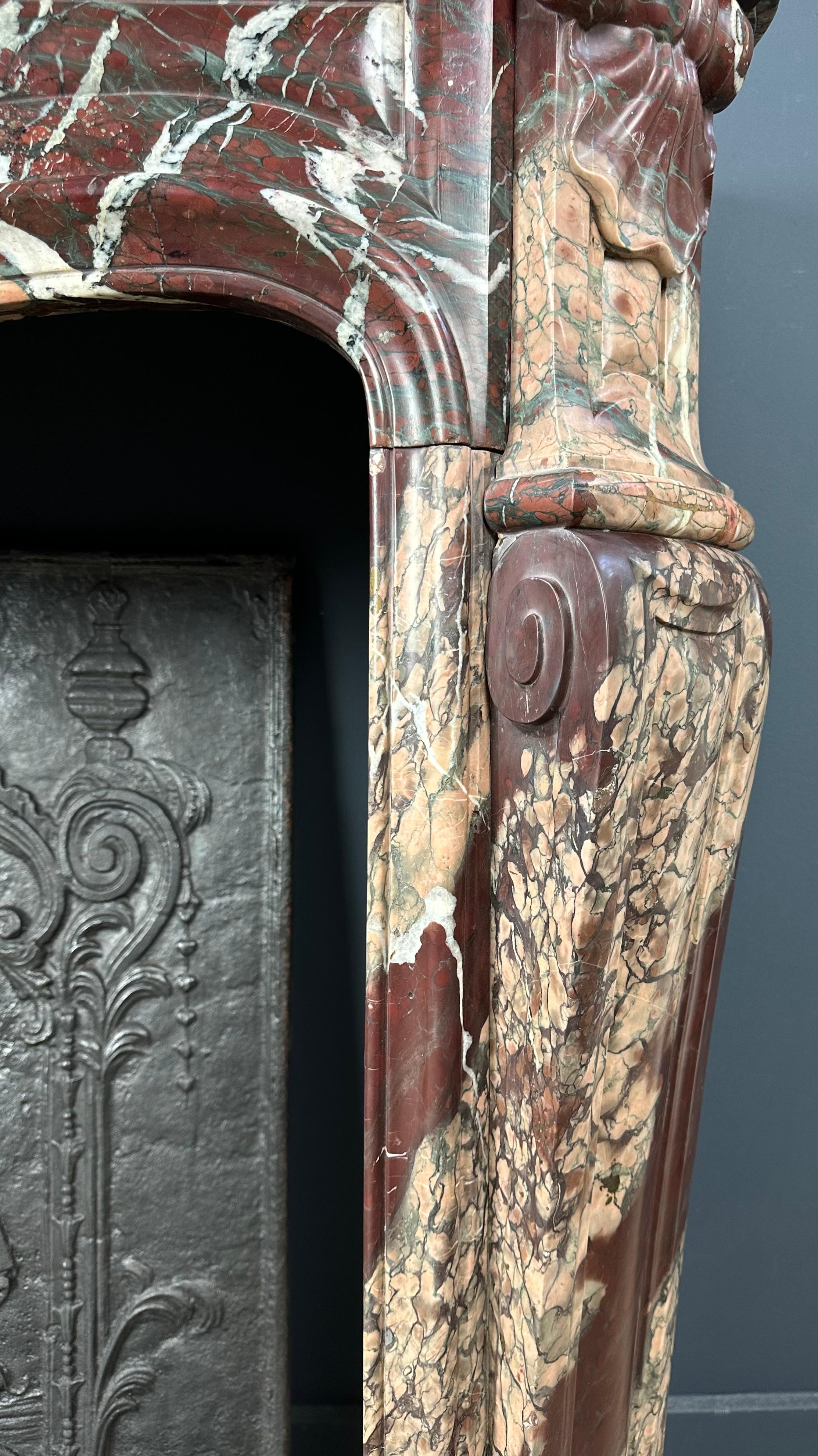 Exclusive Versailles Antique Marble Fireplace - Campan Rubané Elegance For Sale 3
