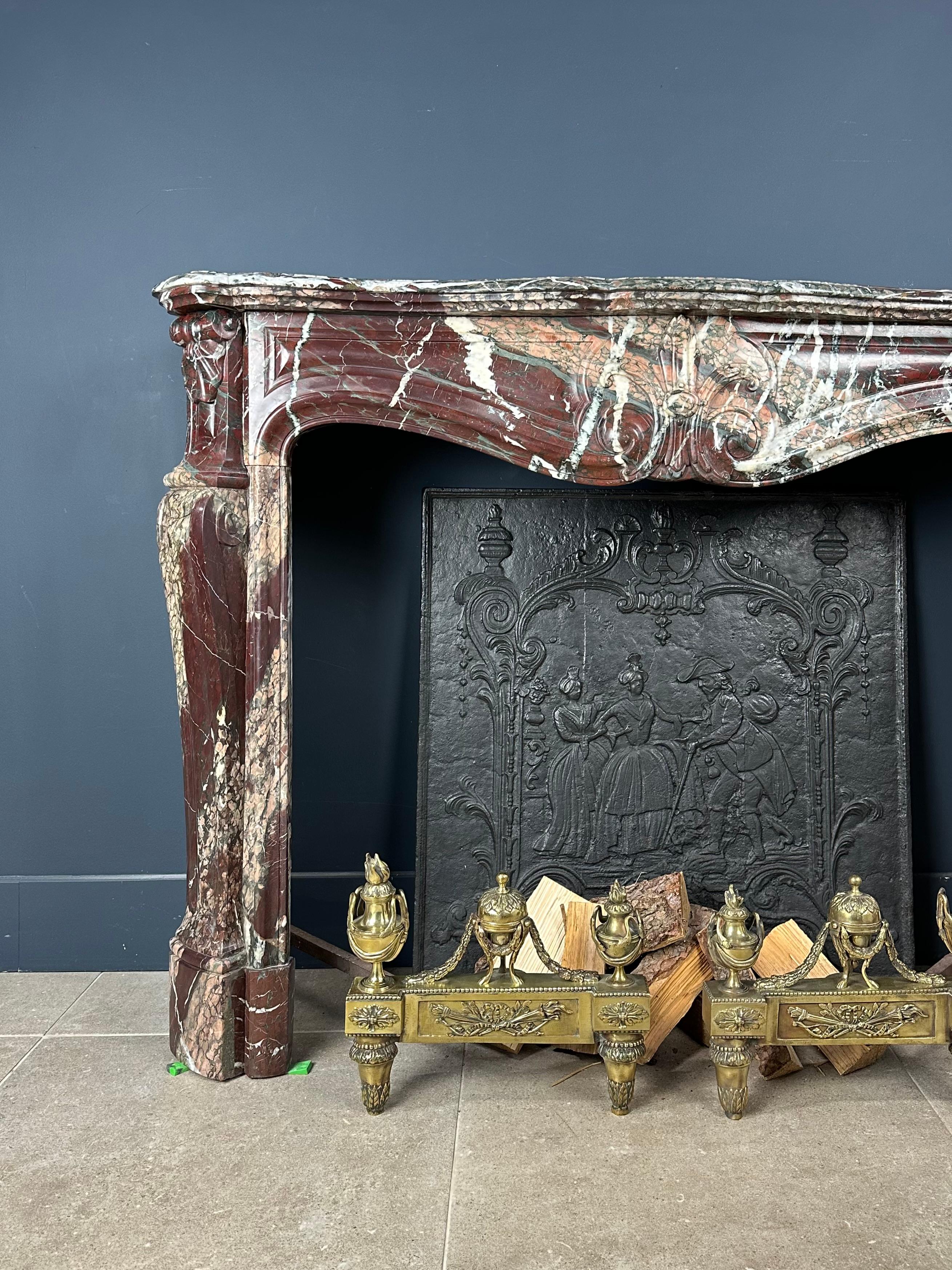 Exclusive Versailles Antique Marble Fireplace - Campan Rubané Elegance For Sale 4