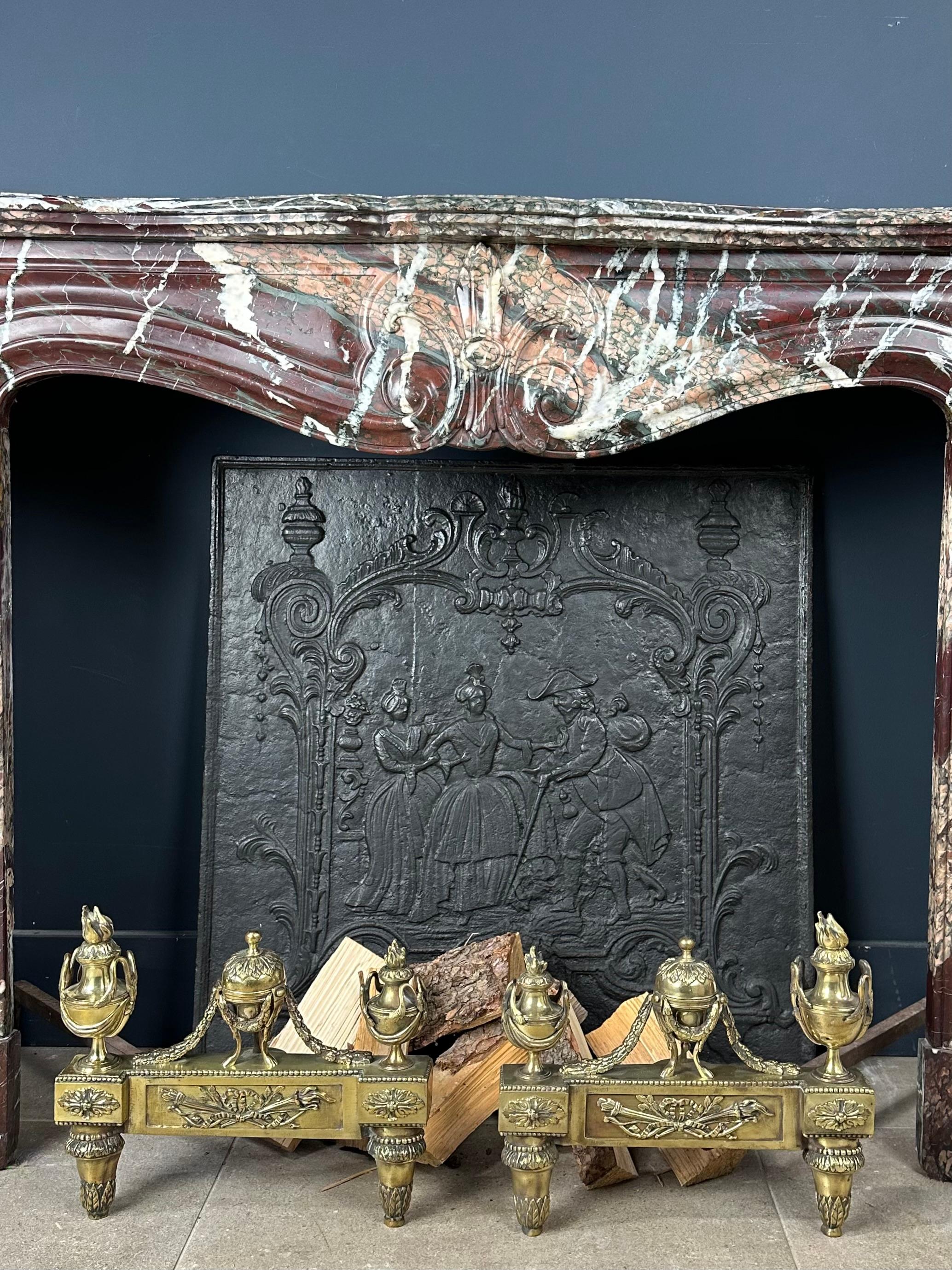 Exclusive Versailles Antique Marble Fireplace - Campan Rubané Elegance For Sale 6