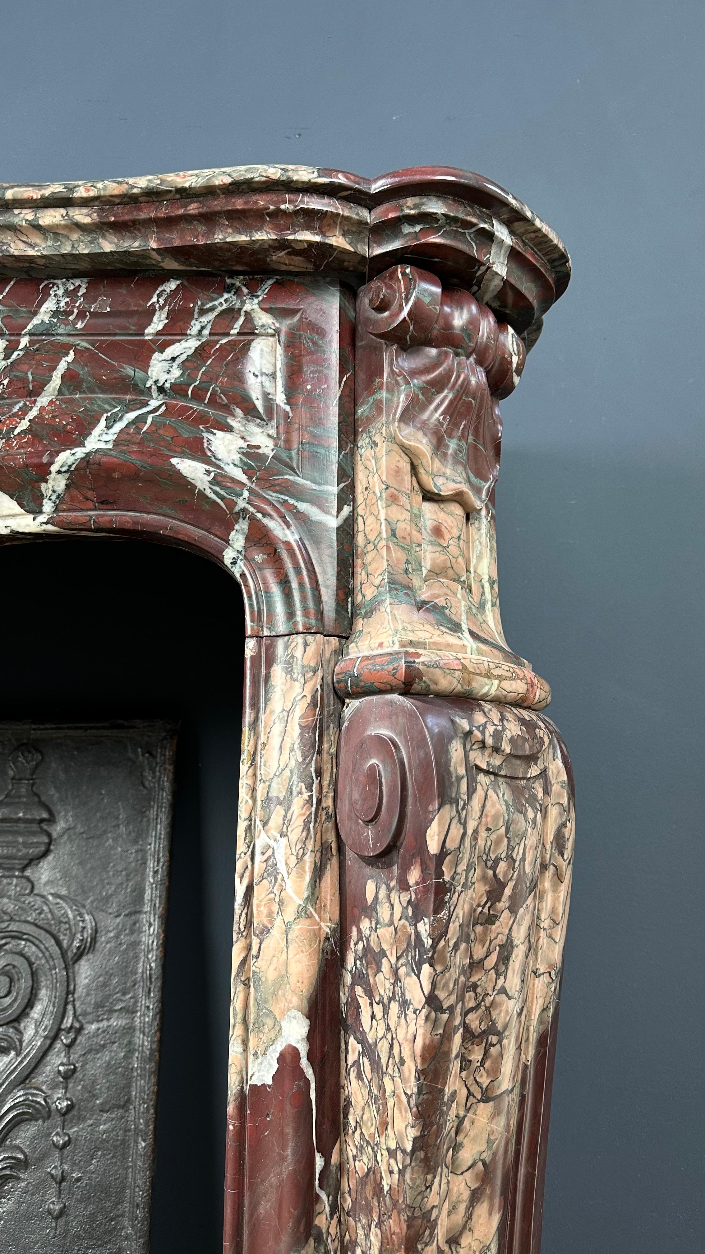 Exclusive Versailles Antique Marble Fireplace - Campan Rubané Elegance For Sale 1