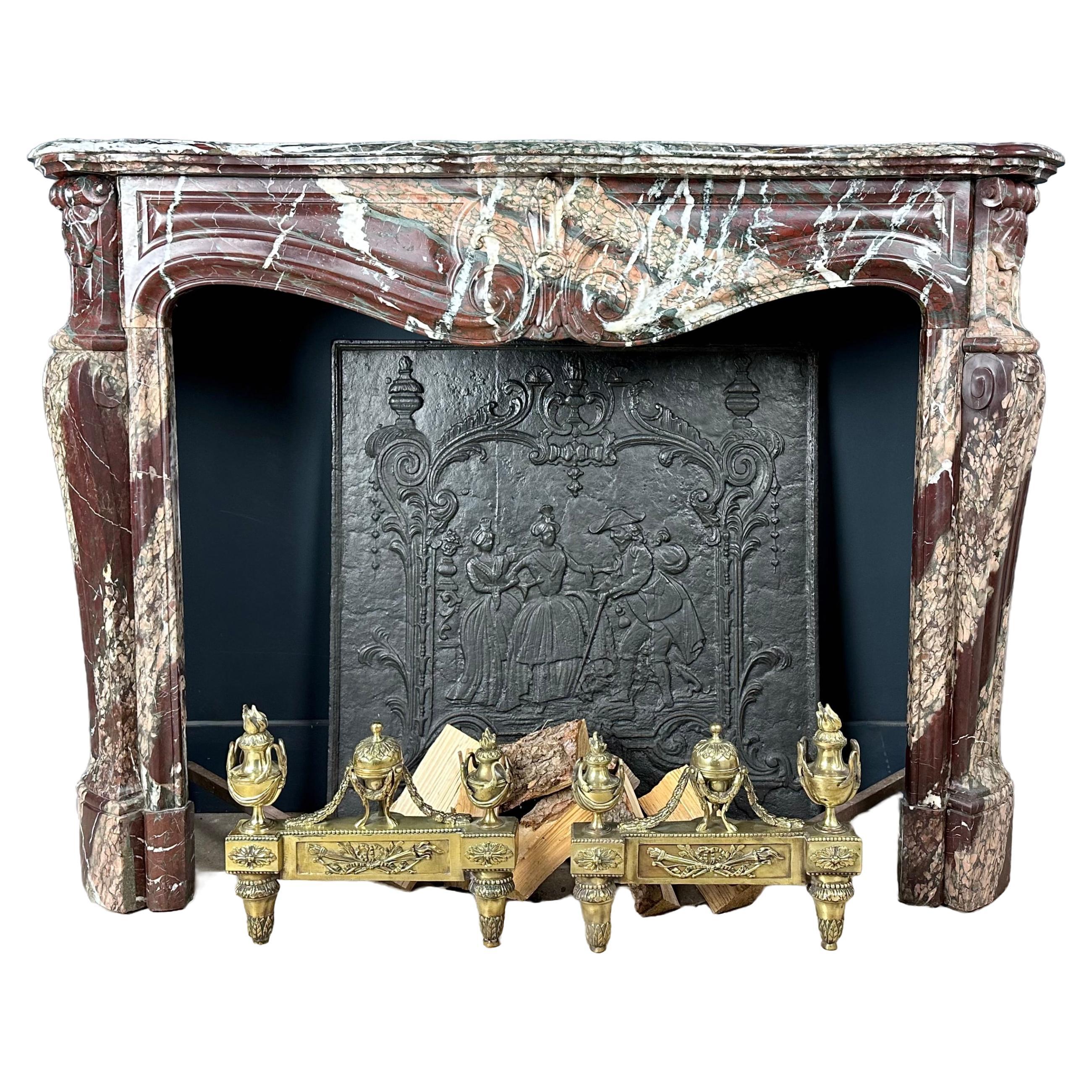 Exclusive Versailles Antique Marble Fireplace - Campan Rubané Elegance For Sale