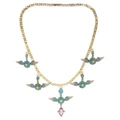Exclusive Victorian 20kt. yellow gold and enamel necklace 