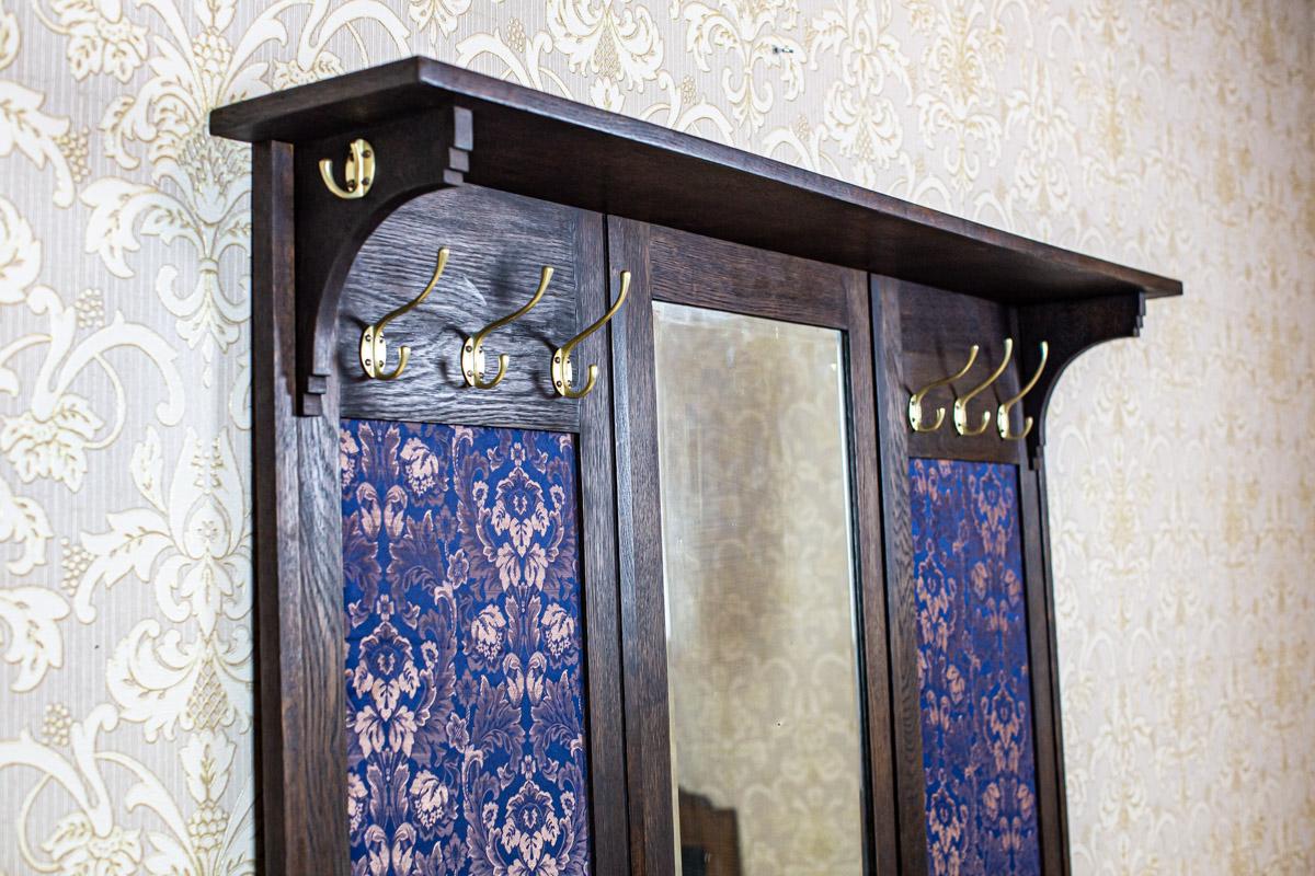 Exclusive Wardrobe from the Early 20th Century with Blue Decorative Elements In Good Condition In Opole, PL