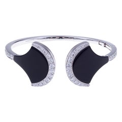 Bracciale Exclusive Wave in oro bianco con ceramica nera e diamanti