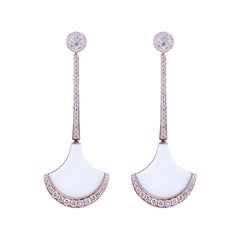 Exclusive Wave Collection by Angeletti Rose Gold Diamonds and White Ceramic