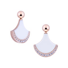 Exclusive Wave Collection by Angeletti Rose Gold Diamonds and White Ceramic Shor