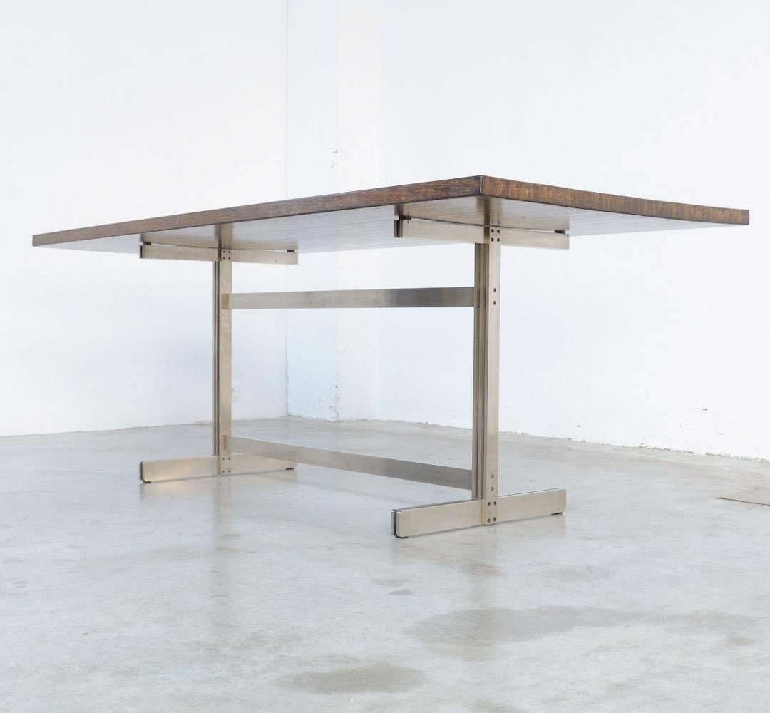 20th Century Exclusive Wenge Dining Table by Jules Wabbes for Mobilier Universel For Sale