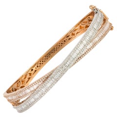 Exclusive White Pink Gold 18K Bracelet Diamond for Her