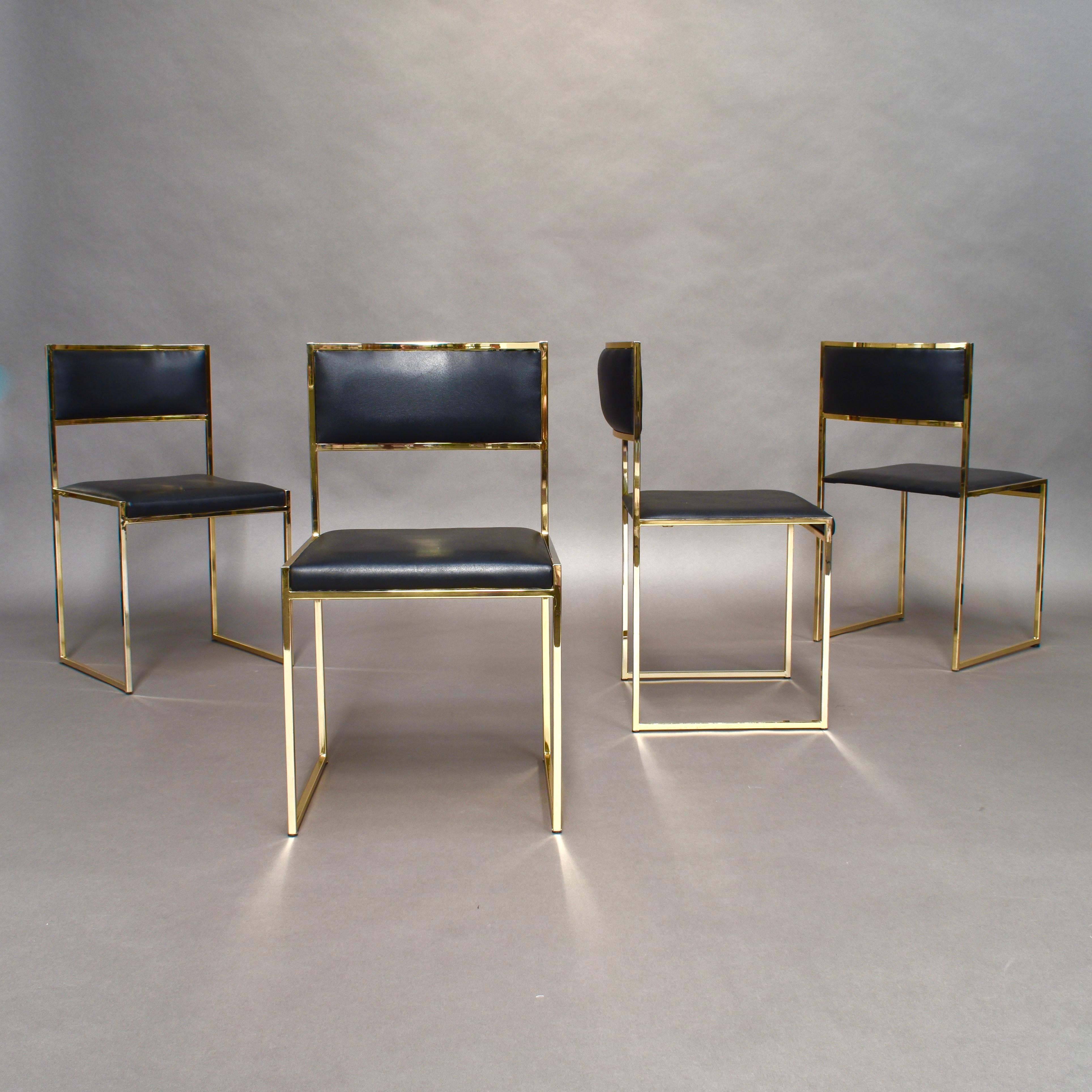 Exclusive Willy Rizzo Gold-Plated and Brass Dining Set, Italy, 1970s 4