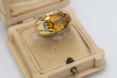Exclusive women's signet ring with citrine and diamonds, W.A. Bolin, Sweden, 194