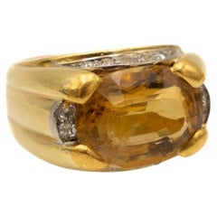 Exclusive women
s signet ring with citrine and diamonds, W.A. Bolin, Sweden, 194