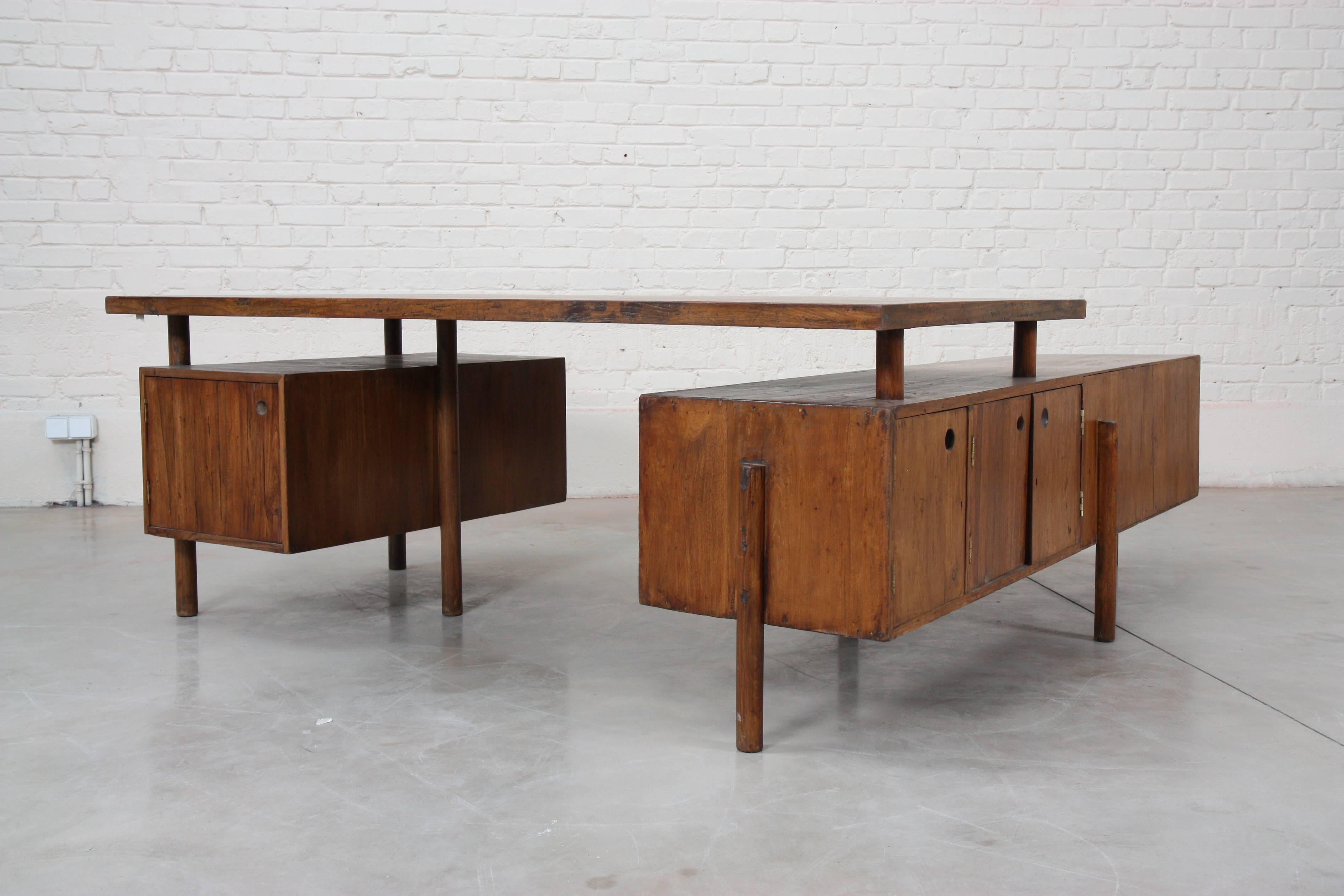 Indian Executive Administrative Desk by Pierre Jeanneret