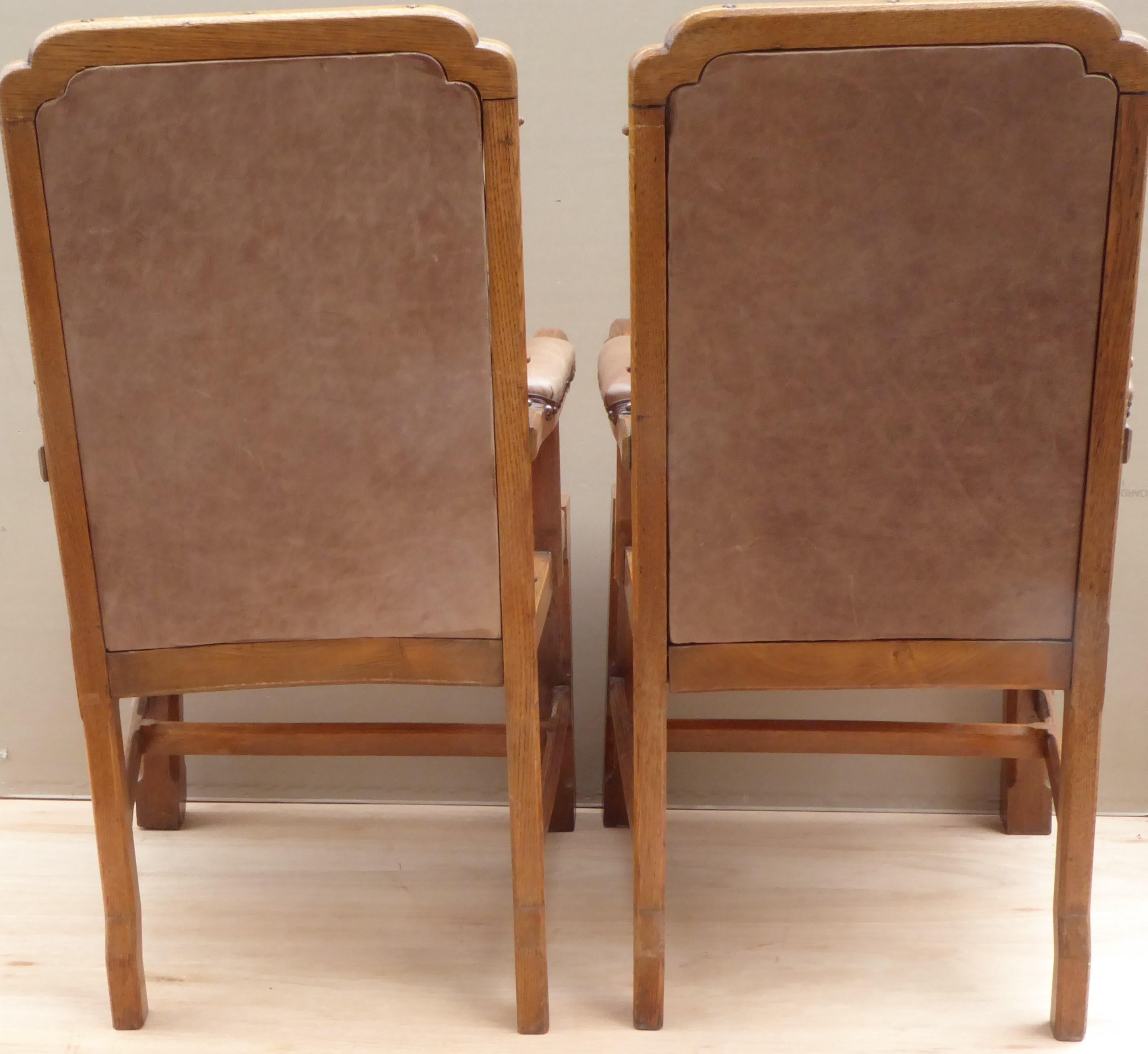 Hand-Crafted Executive Armchairs Pair For Sale