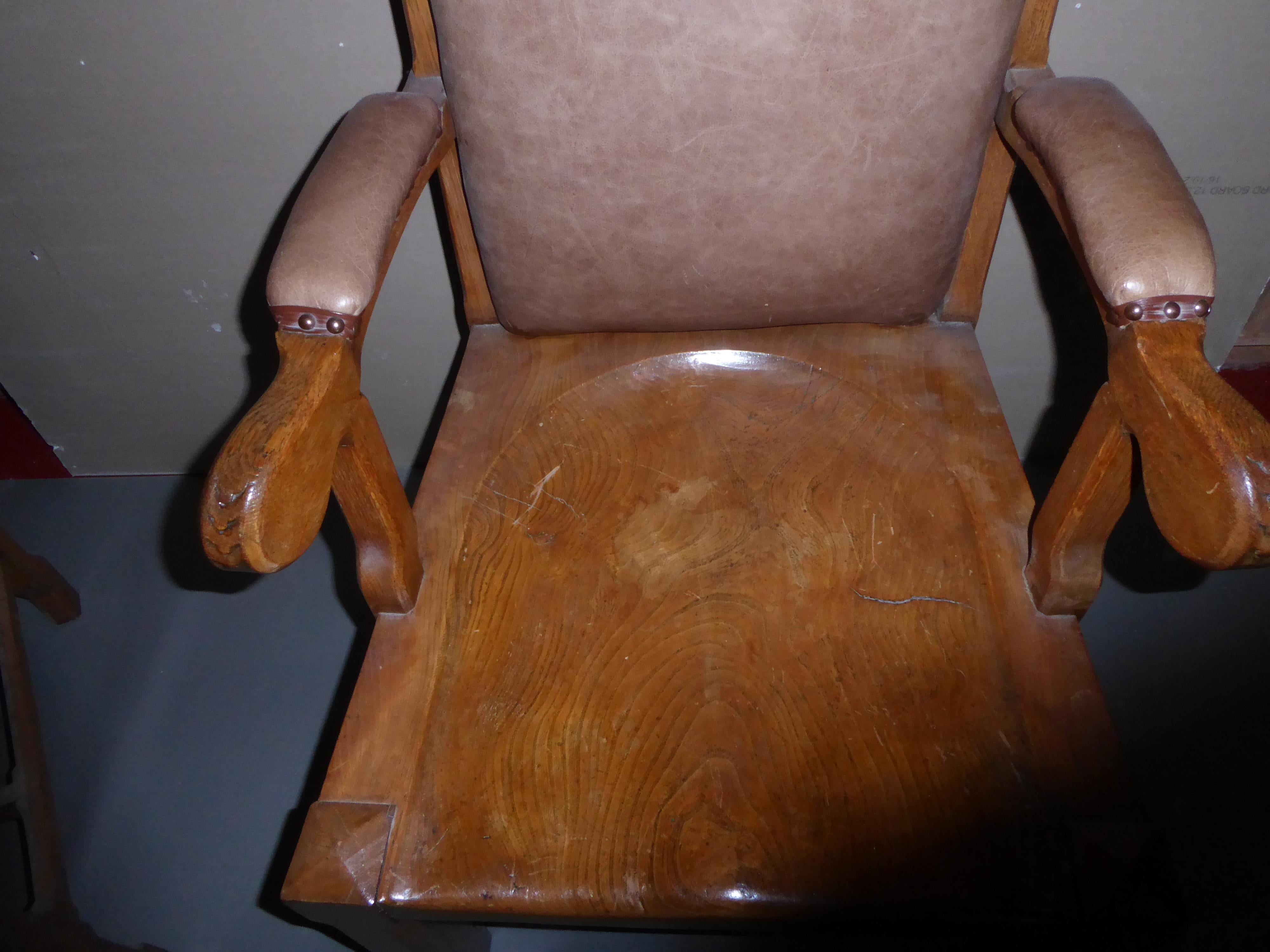 19th Century Executive Armchairs Pair For Sale