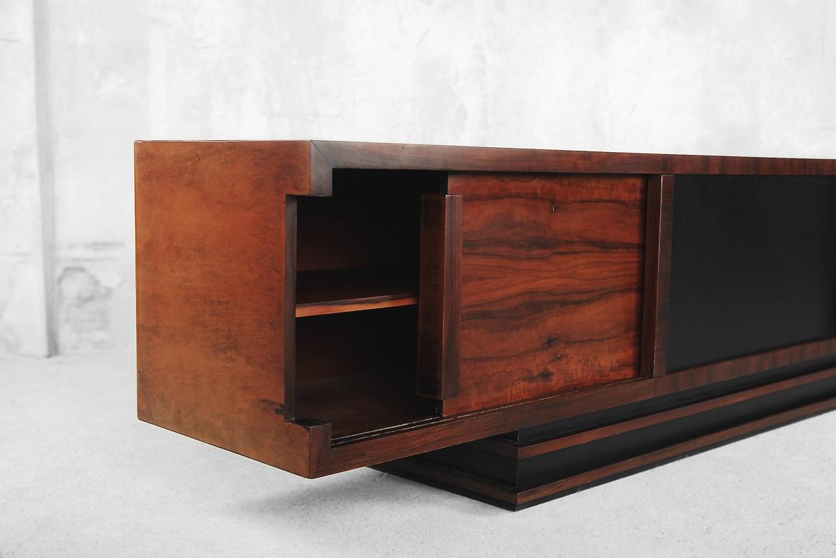Executive Art Deco Geometric Rosewood Low Sideboard, 1950s 8