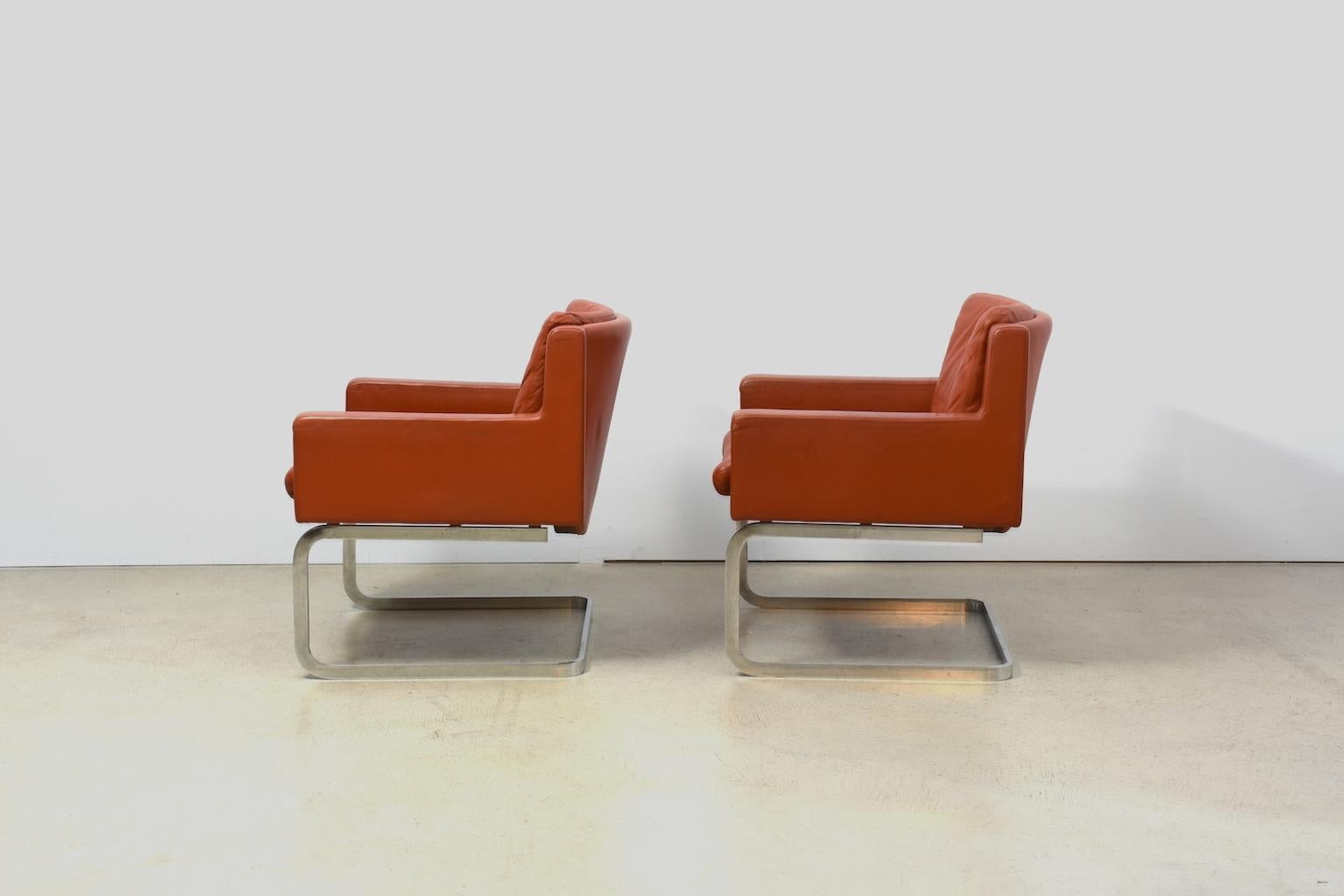 Mid-Century Modern Executive Cantilever Lounge Chairs by Robert Haussmann for Desede, 1960s For Sale