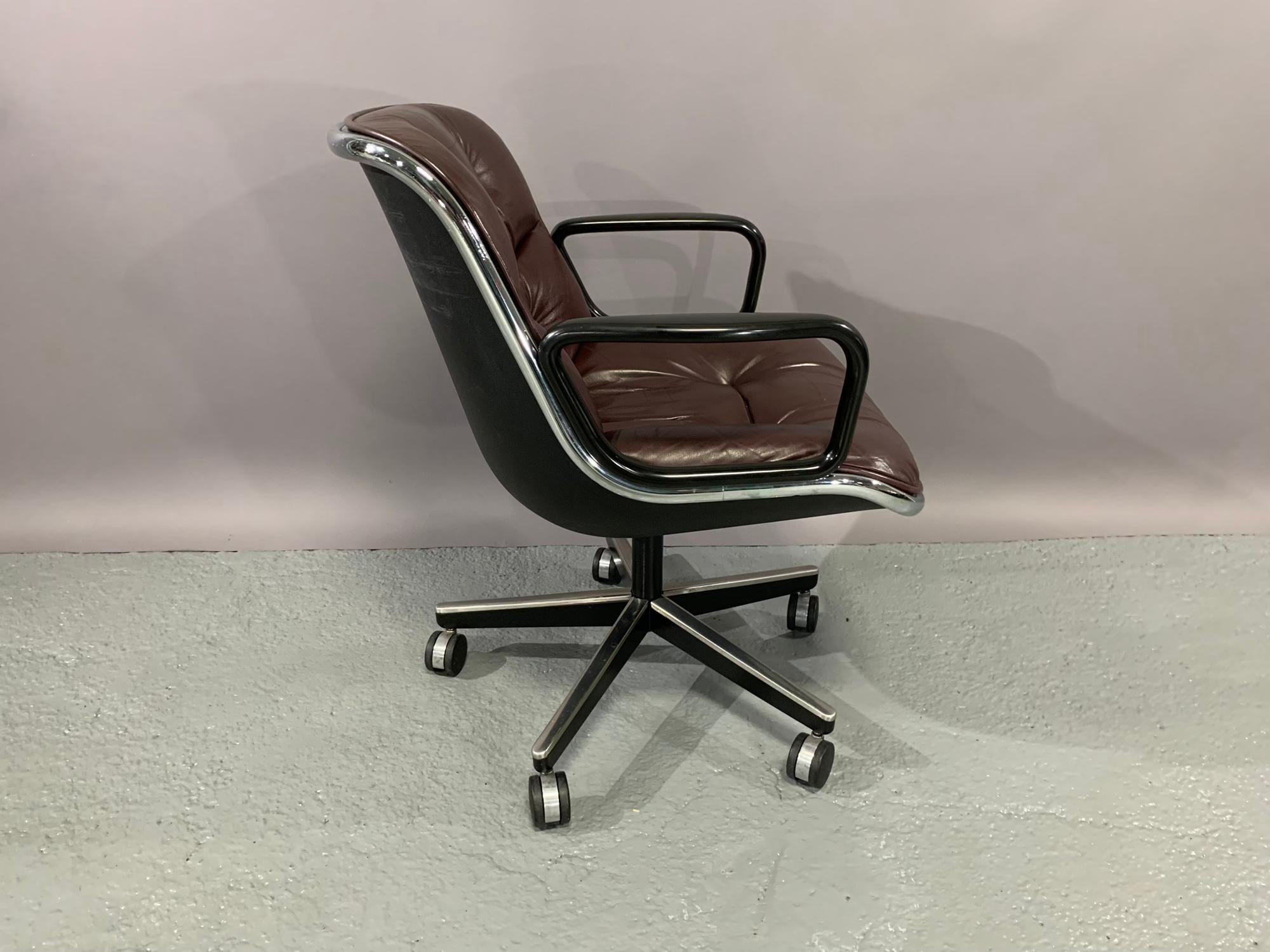 20th Century Executive Chair by Charles Pollock for Knoll International in Cordovan Leather