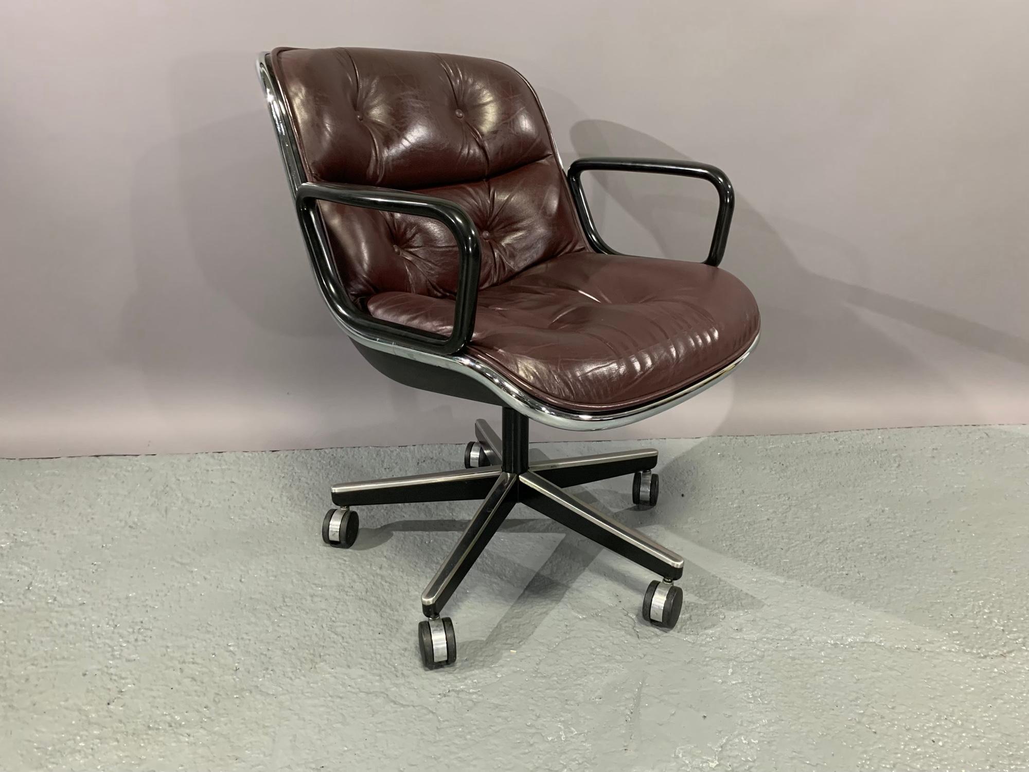 Executive Chair by Charles Pollock for Knoll International in Cordovan Leather 1