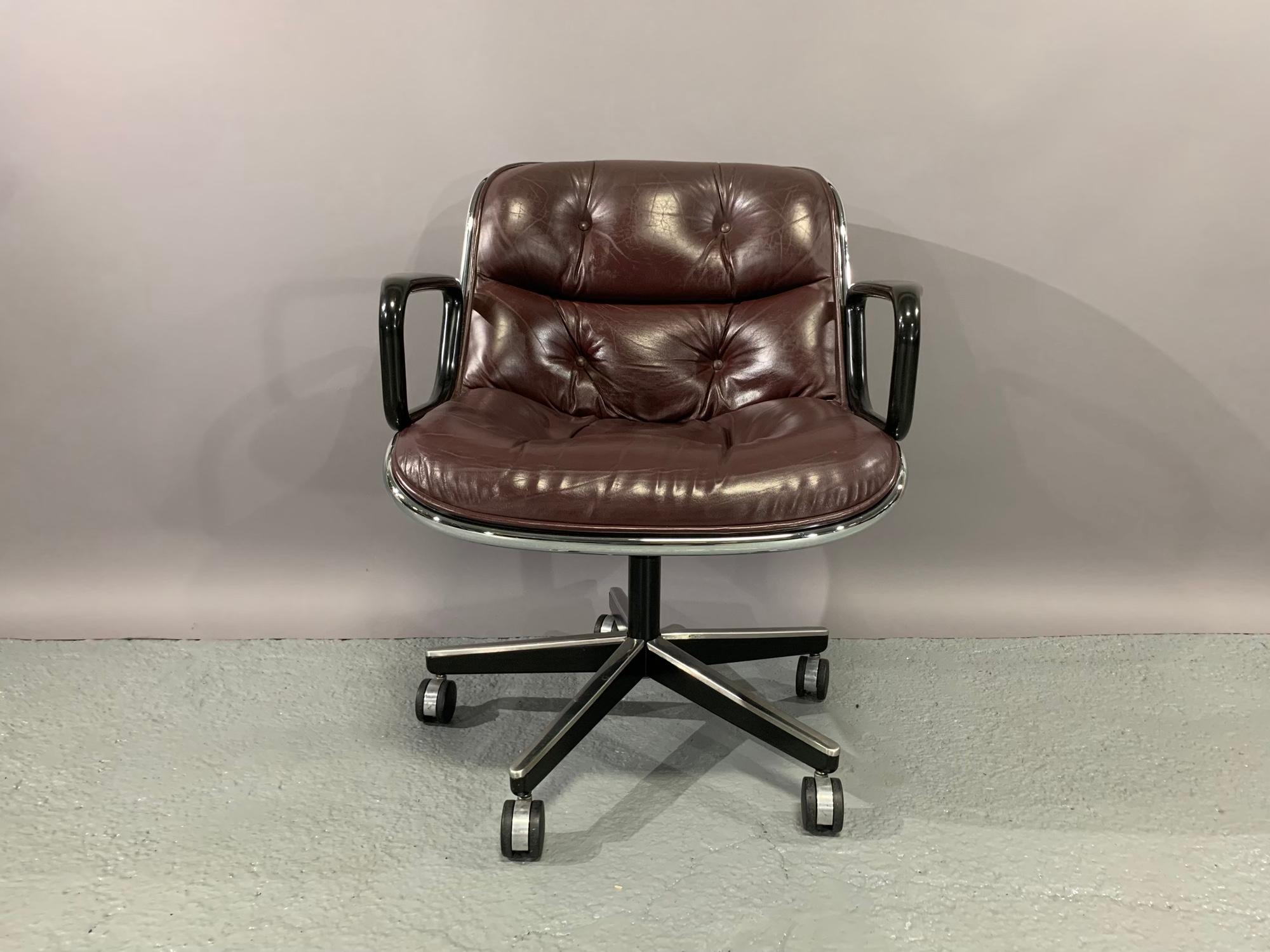 Executive Chair by Charles Pollock for Knoll International in Cordovan Leather 2