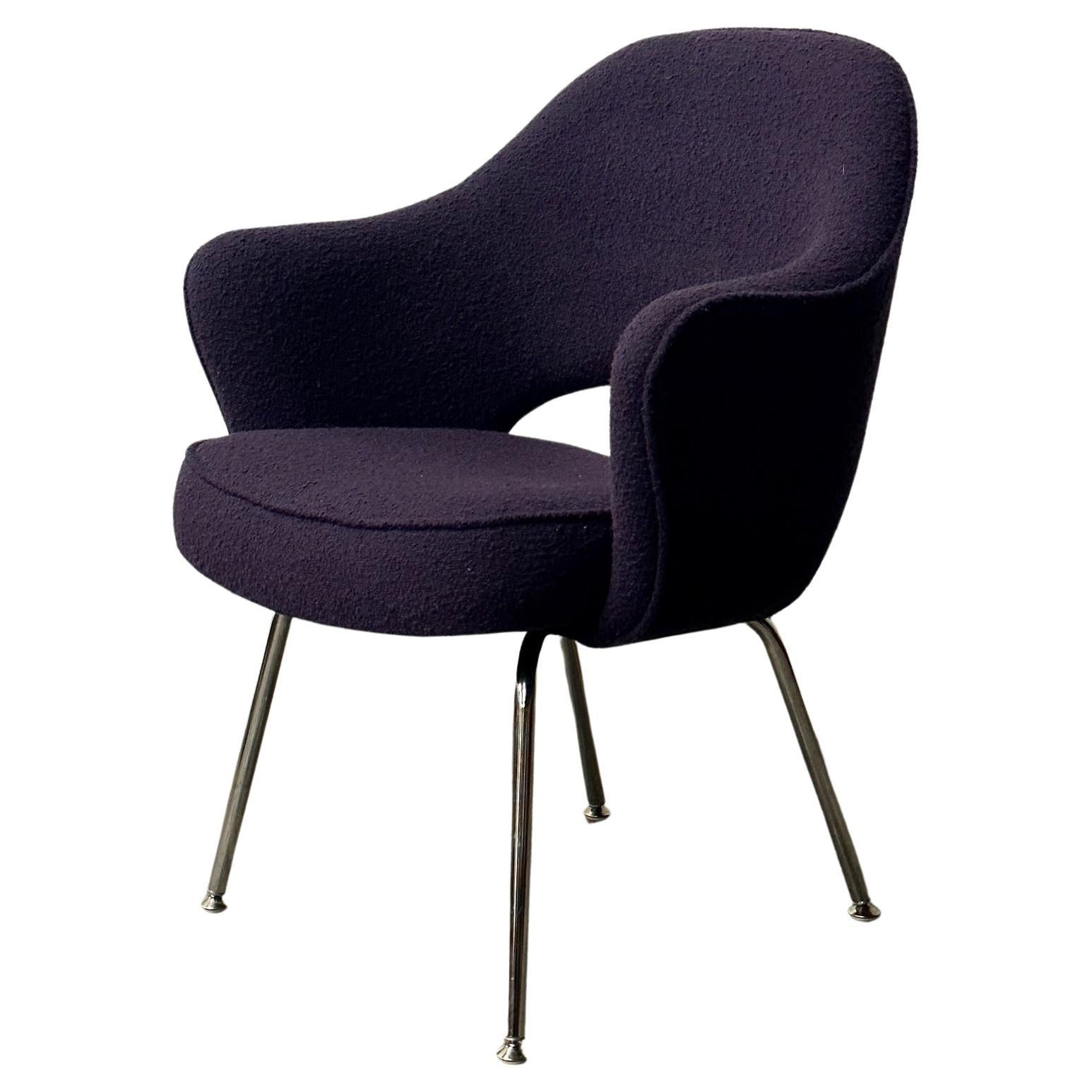 Executive Chair by Eero Saarinen for Knoll in Purple Boucle For Sale at ...
