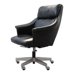 Executive Chair Giroflex 7041 by Martin Stoll, 1960s, Real Leather