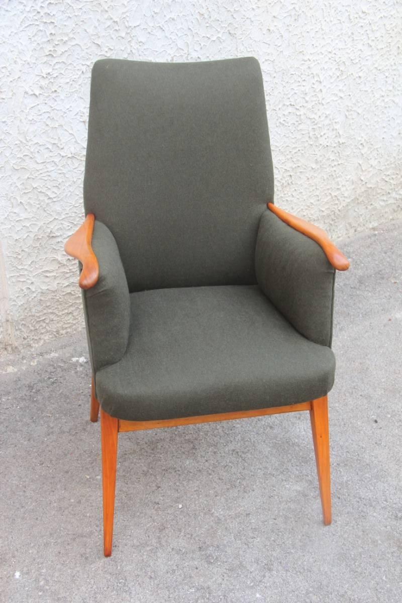 Mid-Century Modern Mid-century Executive Chair of the 1950s in Very Elegant Cherrywood For Sale