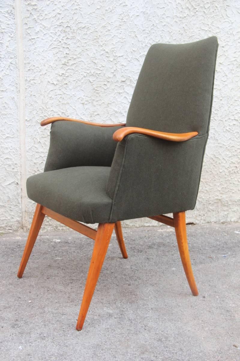 Mid-20th Century Mid-century Executive Chair of the 1950s in Very Elegant Cherrywood For Sale