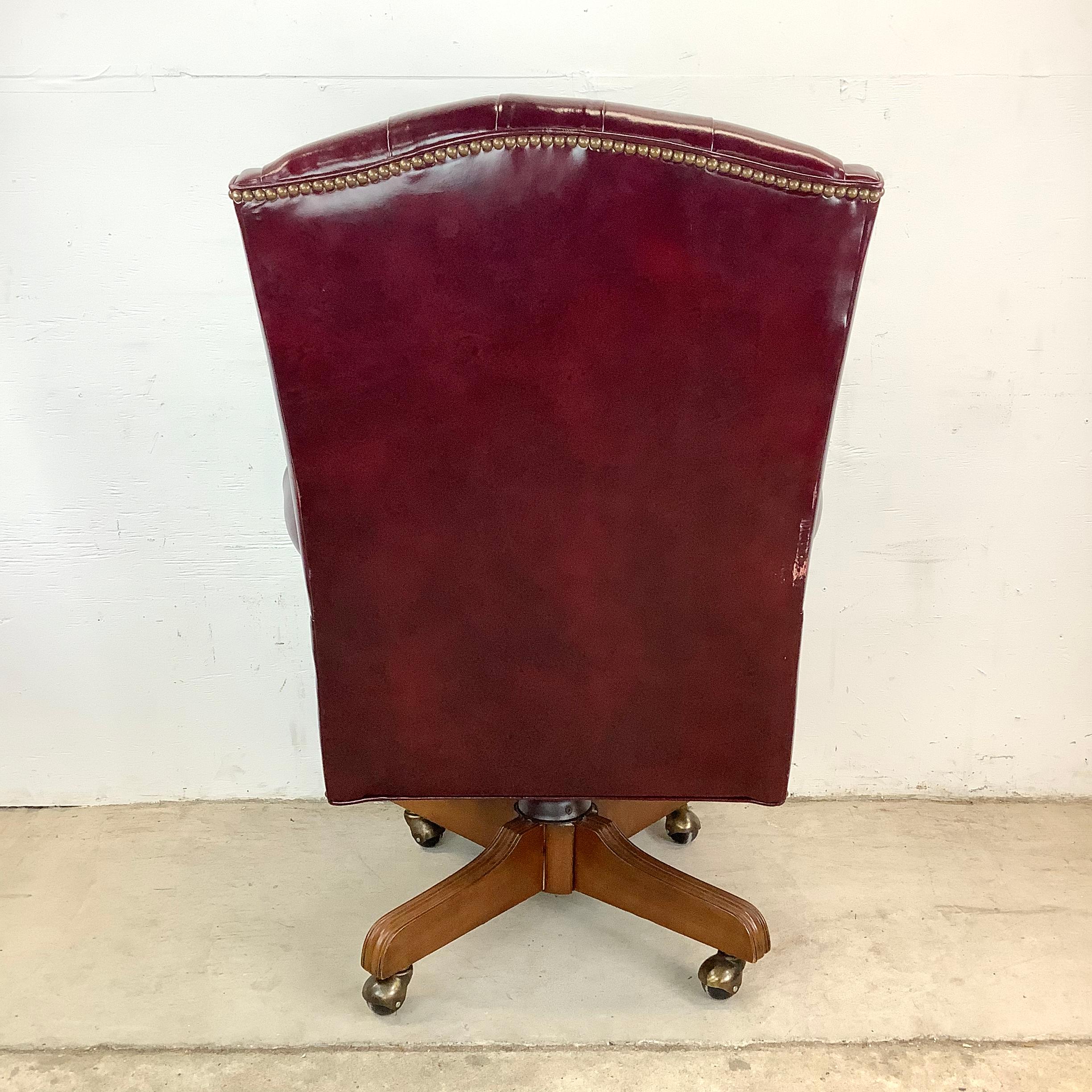 Leather Executive Chesterfield Desk Chair For Sale