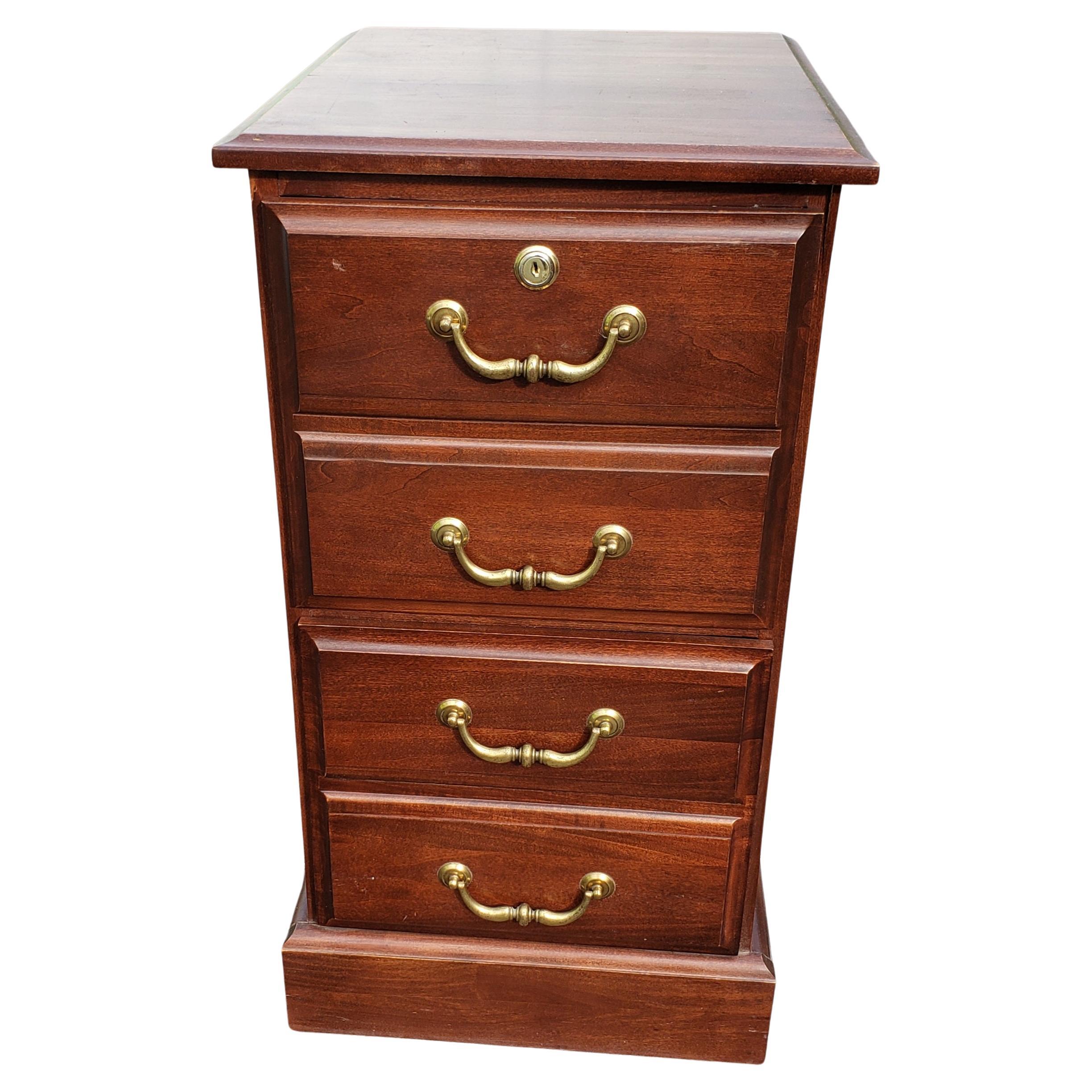 Executive Chippendale Style Two-Drawer Locking Filing Cabinet For Sale