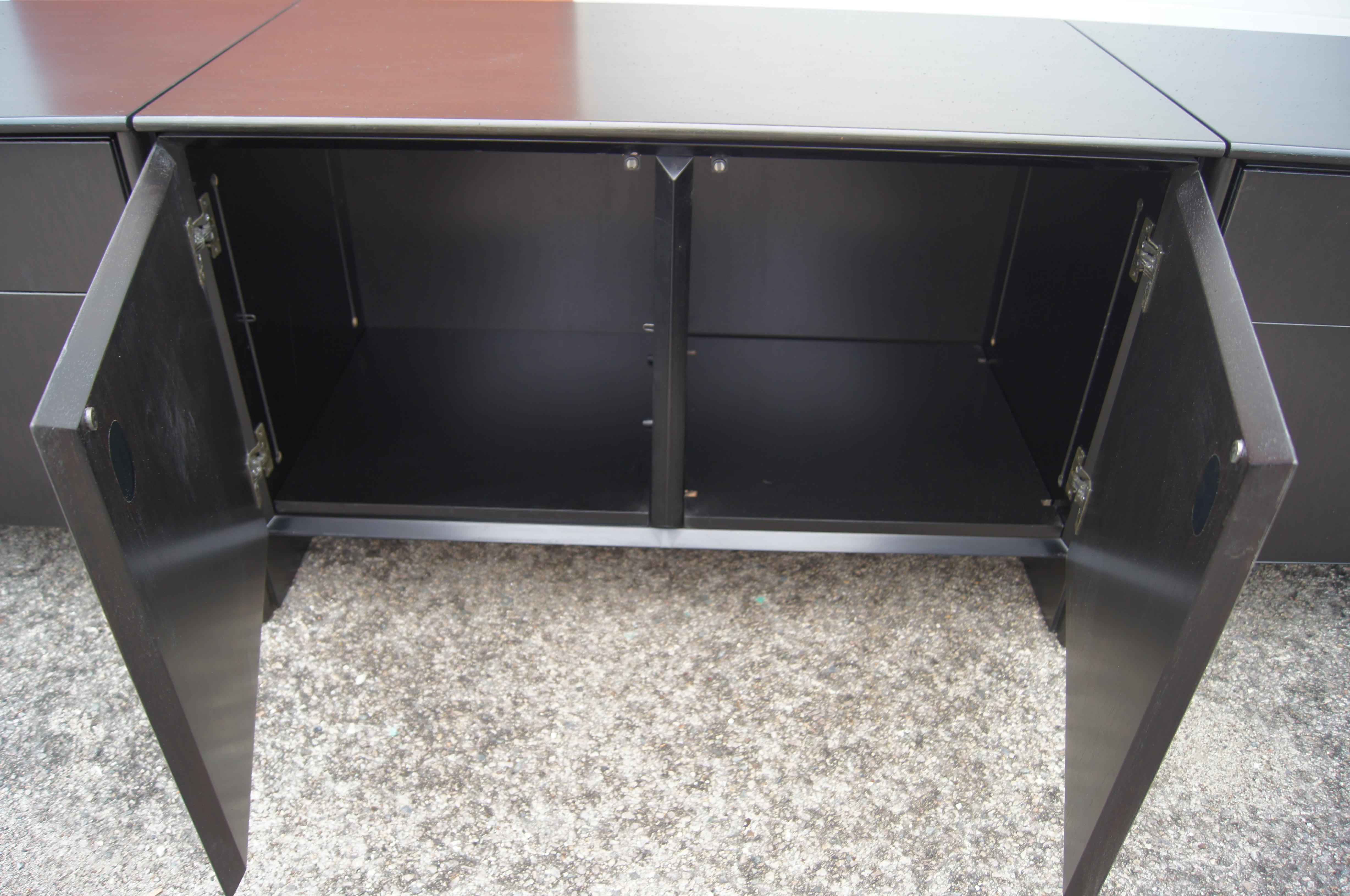 American Executive Collection Black Lacquer Credenza by Gianfranco Frattini for Knoll For Sale