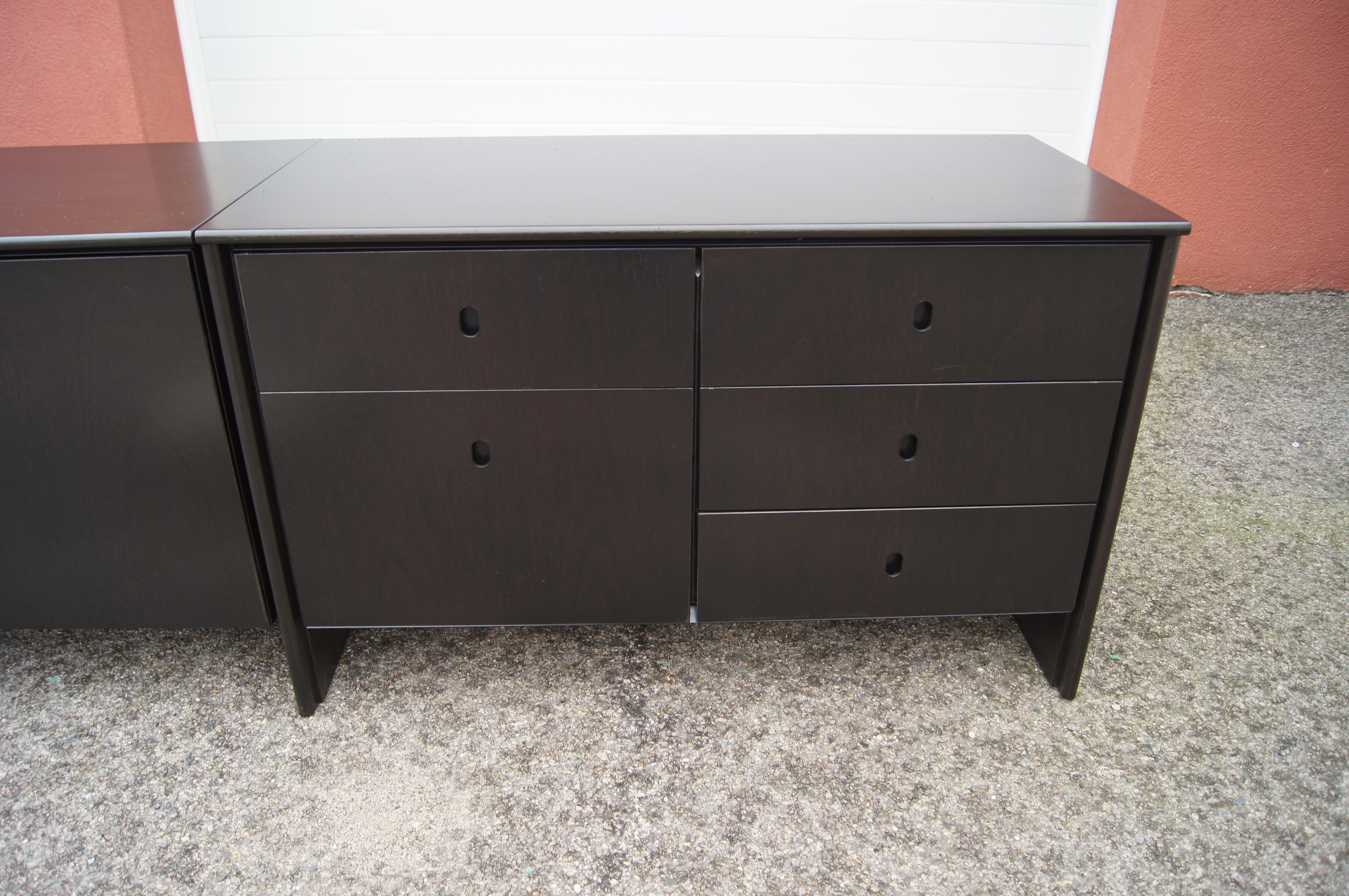 20th Century Executive Collection Black Lacquer Credenza by Gianfranco Frattini for Knoll For Sale