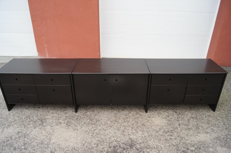 Executive Collection Black Lacquer Credenza by Gianfranco Frattini for  Knoll For Sale at 1stDibs