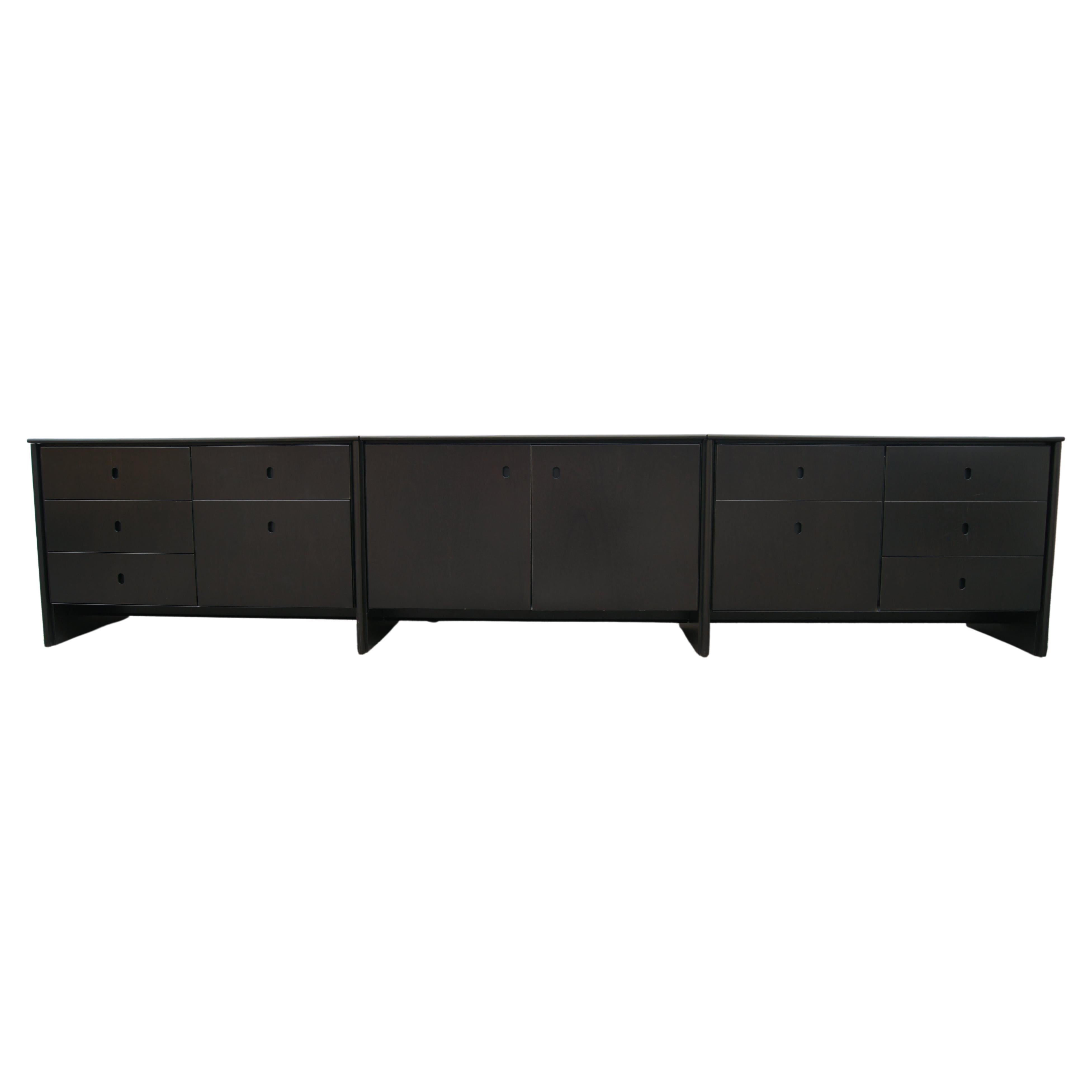 Executive Collection Black Lacquer Credenza by Gianfranco Frattini for Knoll For Sale
