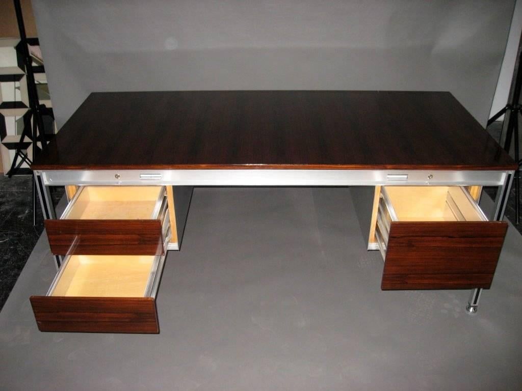 Mid-Century Modern Executive Desk by C. Gaillard & H. Lesetre for TFM, France, circa 1965 For Sale