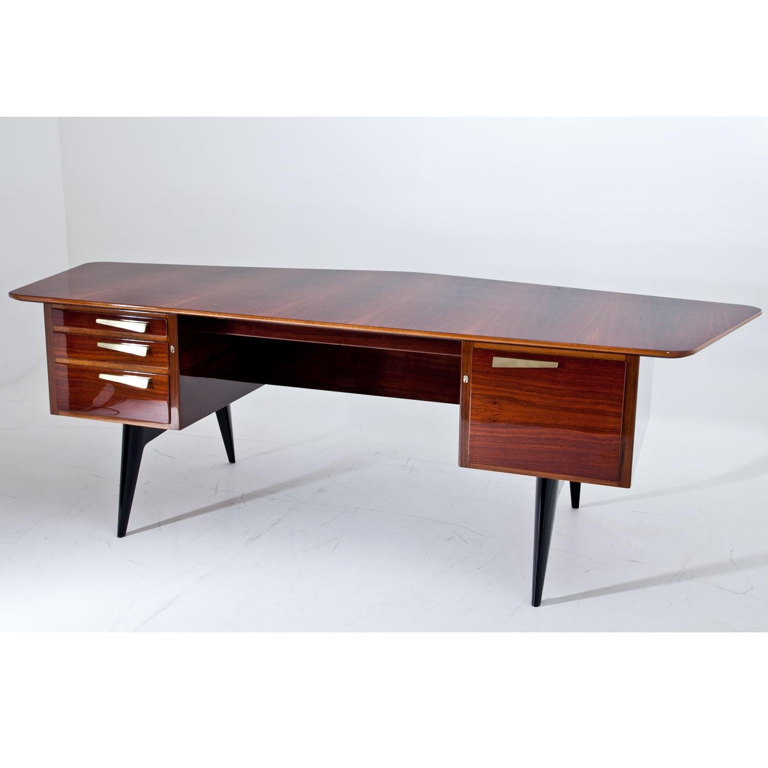 Brass Executive Desk by Hadar Schmidt, 1950s-1960s