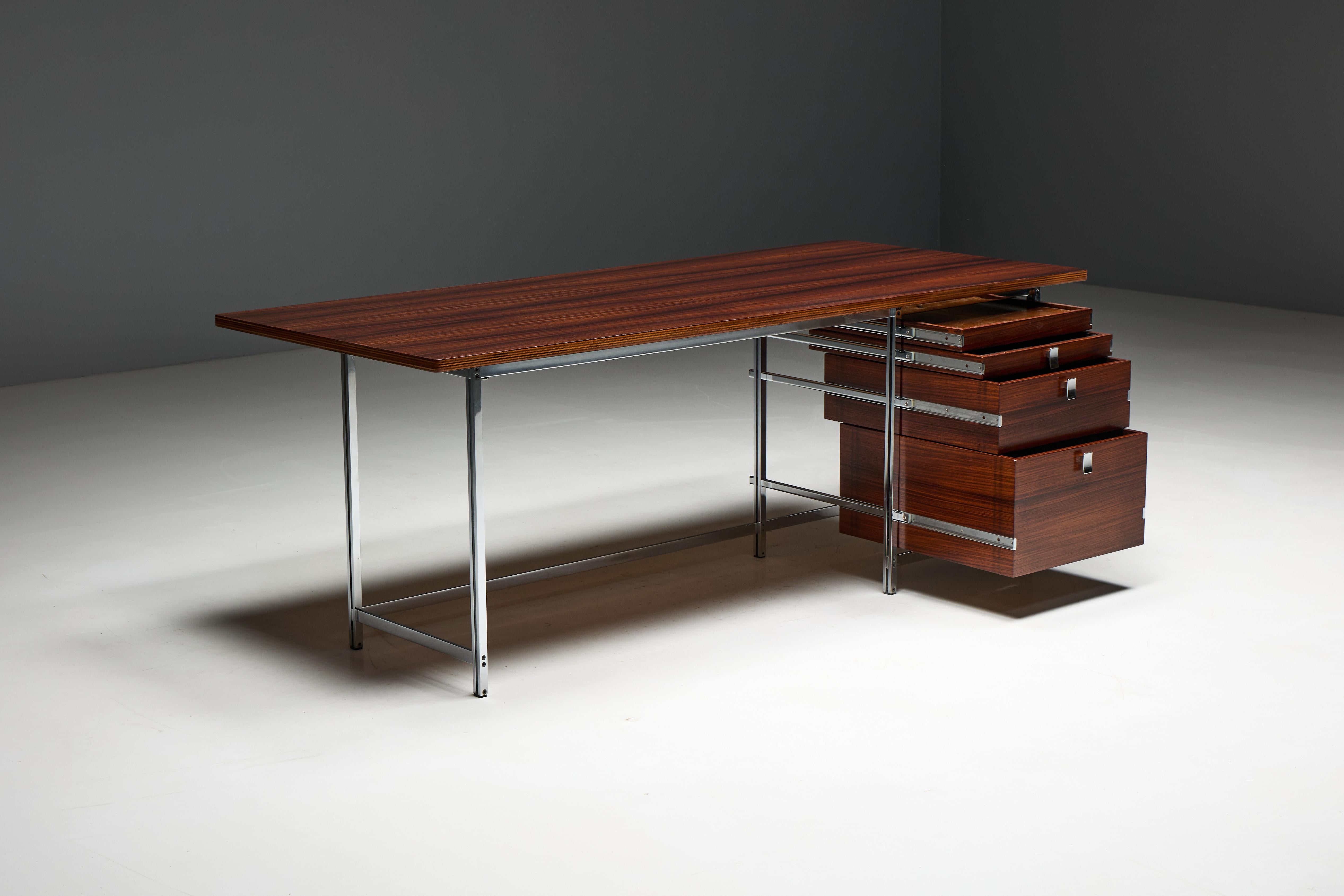 Executive Desk by Jules Wabbes for Mobilier Universel, Belgium, 1950s 3