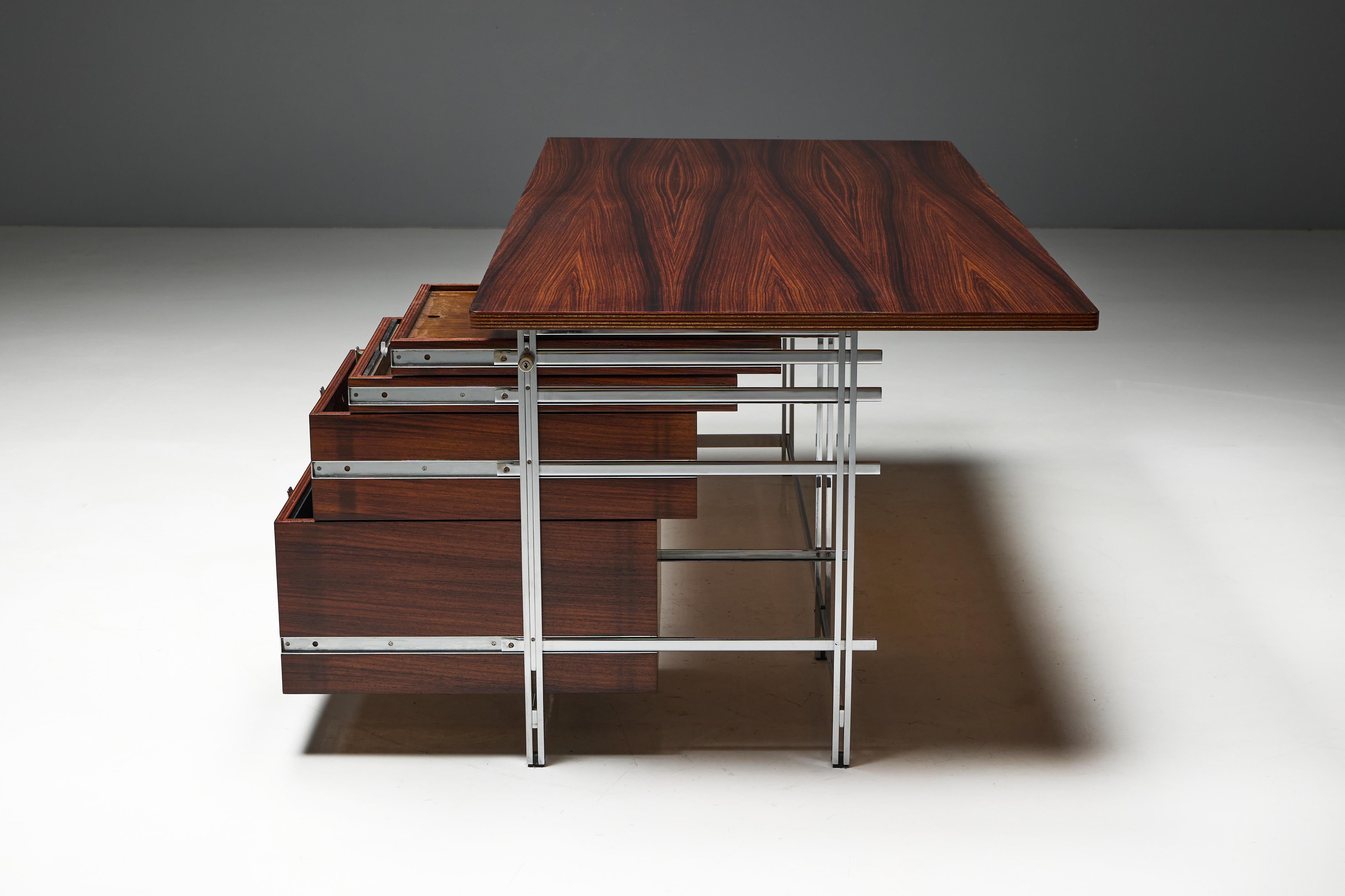 Executive Desk by Jules Wabbes for Mobilier Universel, Belgium, 1950s 5