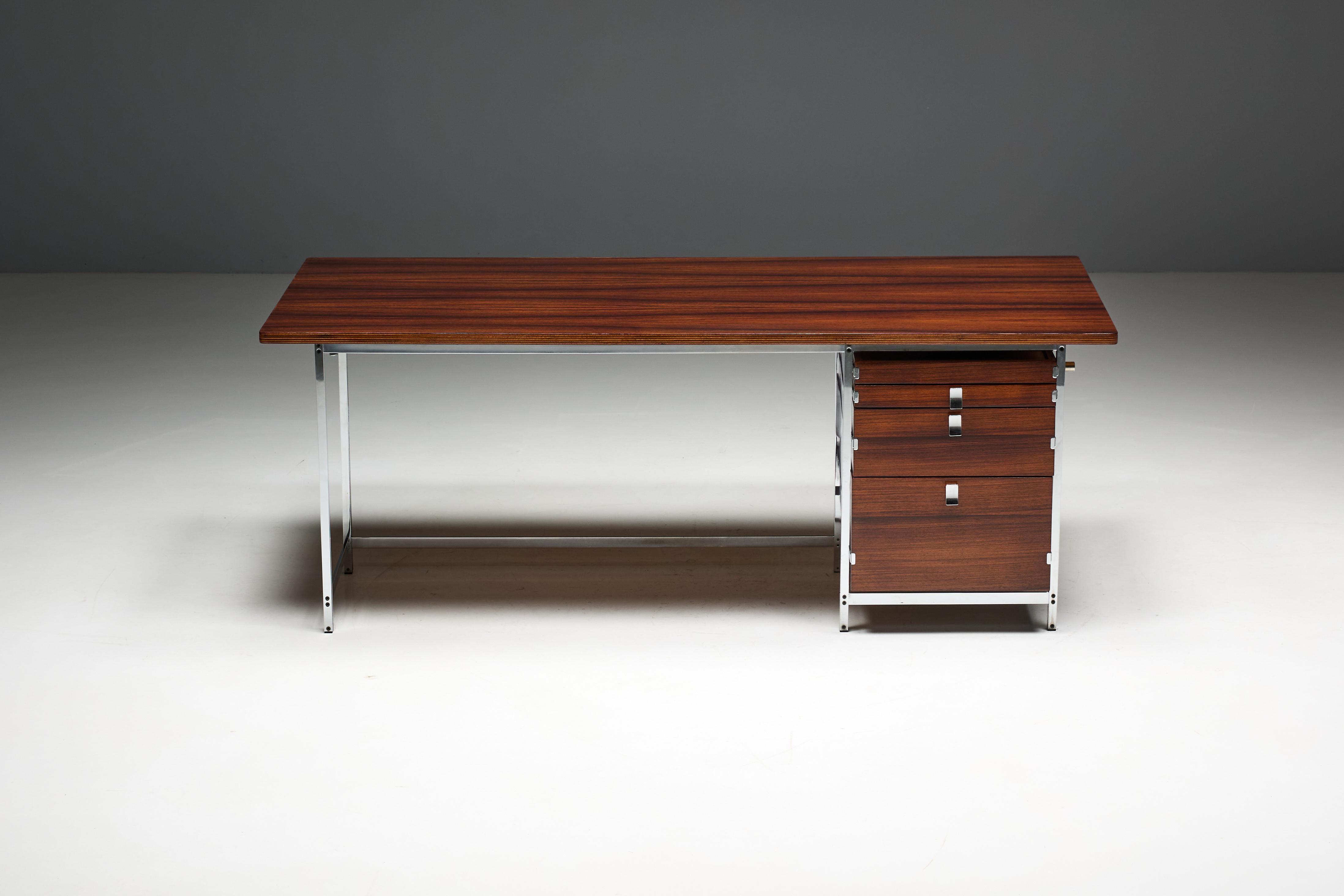 Executive Desk by Jules Wabbes for Mobilier Universel, Belgium, 1950s 7